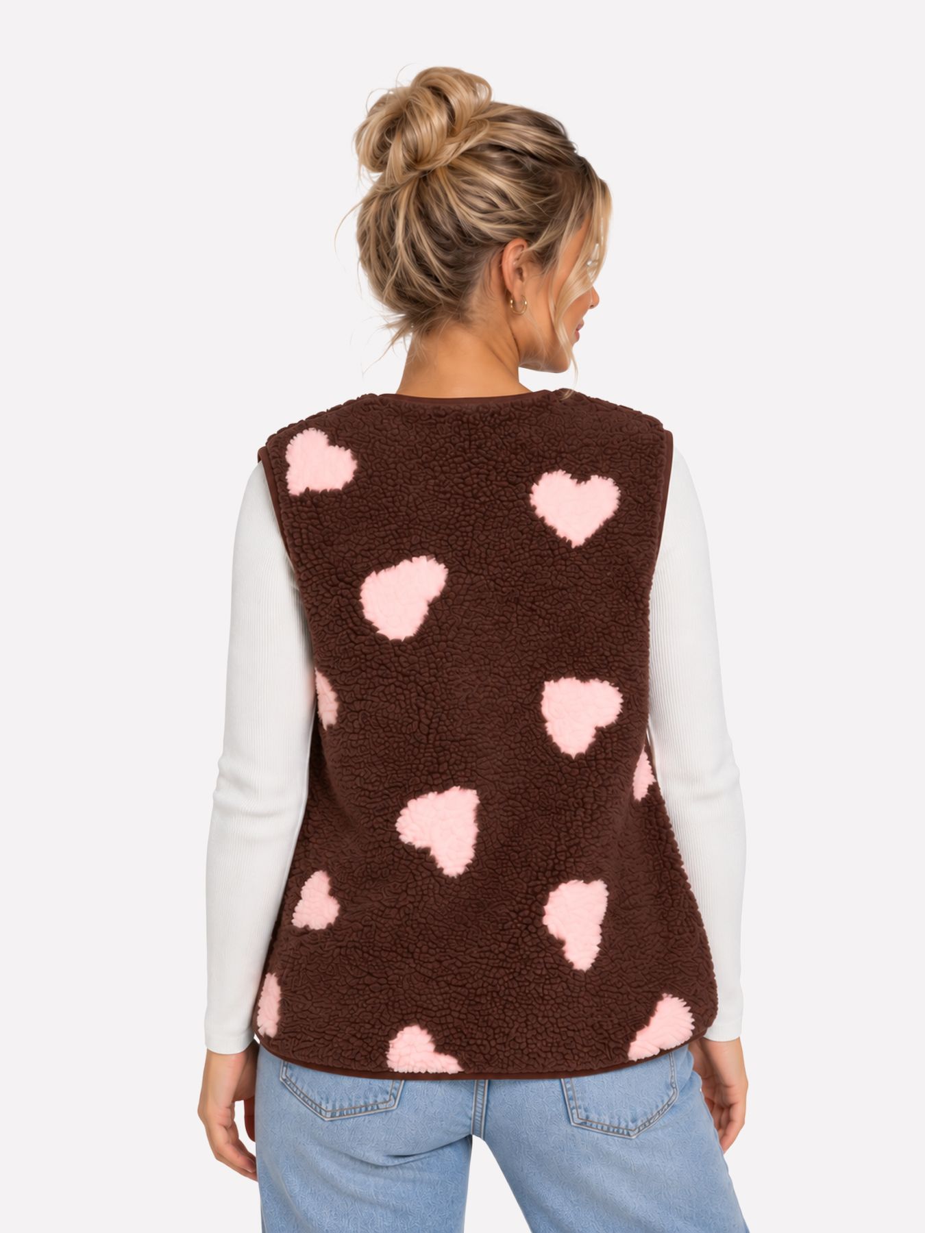 Only ONLBABY TEDDY VEST PNT Deep Mahogany/PALE LILAC HEARTS 2900171077055