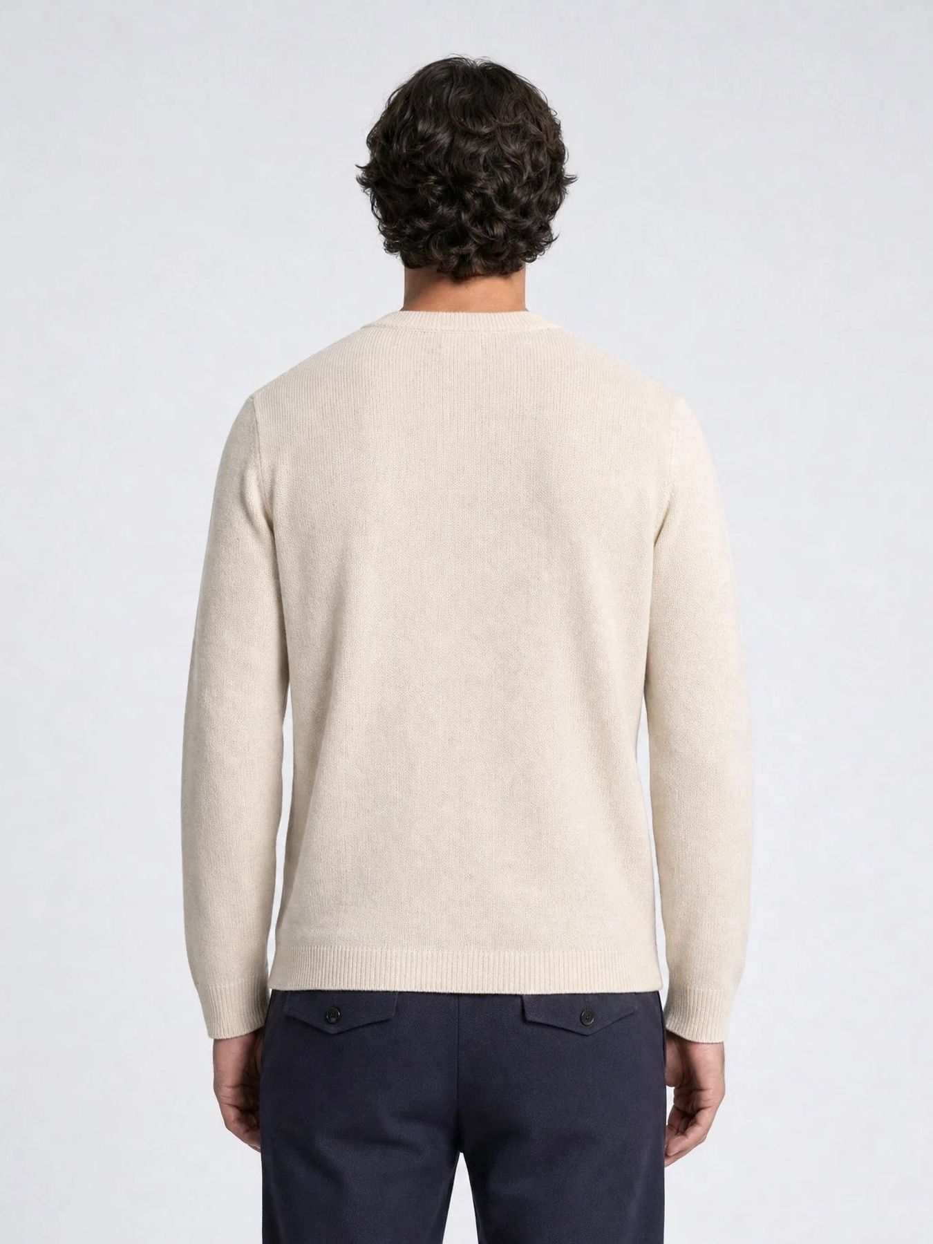 Indigold Men Knitwear Round Neck Basic 7161 Light sand 2900171088082