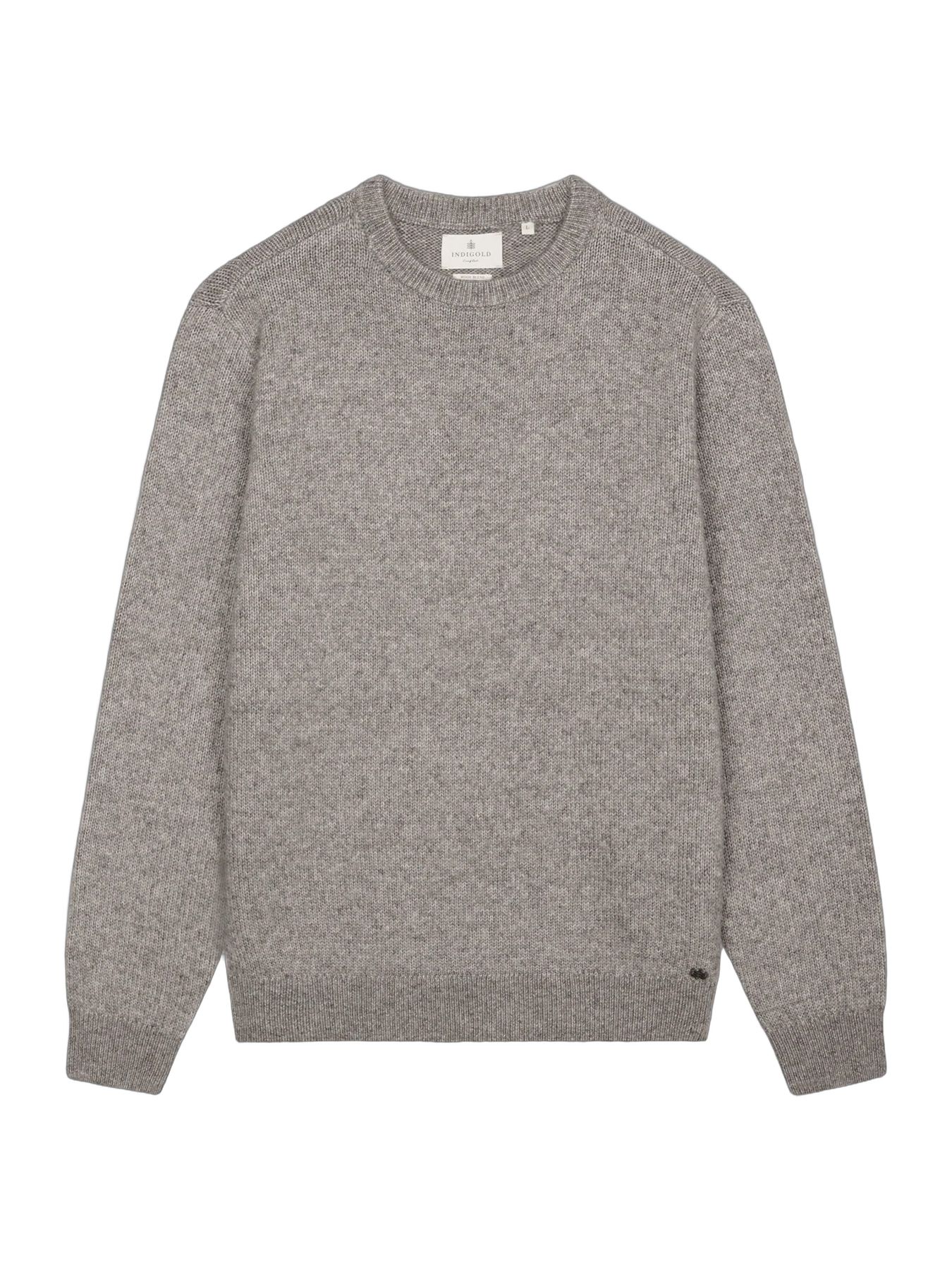 Indigold Men Knitwear Round Neck Basic 9119 Frost Grey 2900171089072