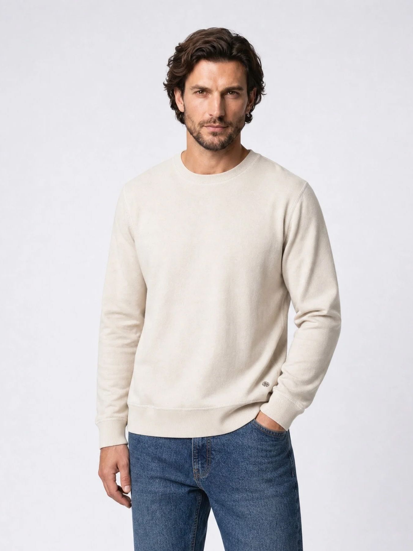 Indigold Men Sweater Round Neck 7161 Light sand 00120875-EKA26002700000200