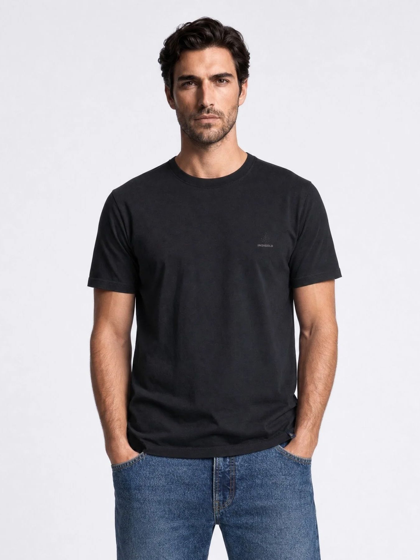 Indigold Men T-Shirt SS 9999 black 2900171092072
