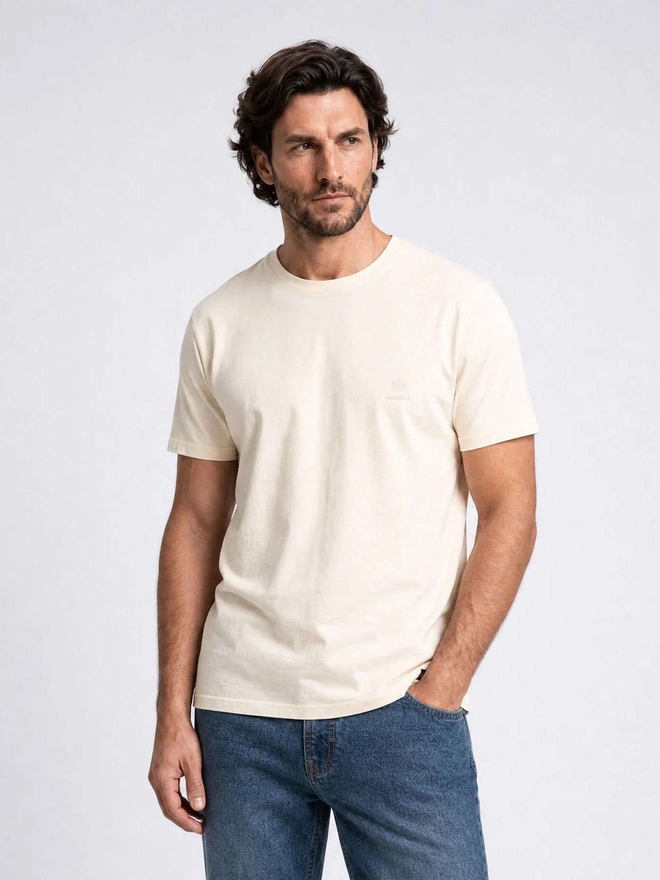 Indigold Men T-Shirt SS 7161 Light sand 2900171091068