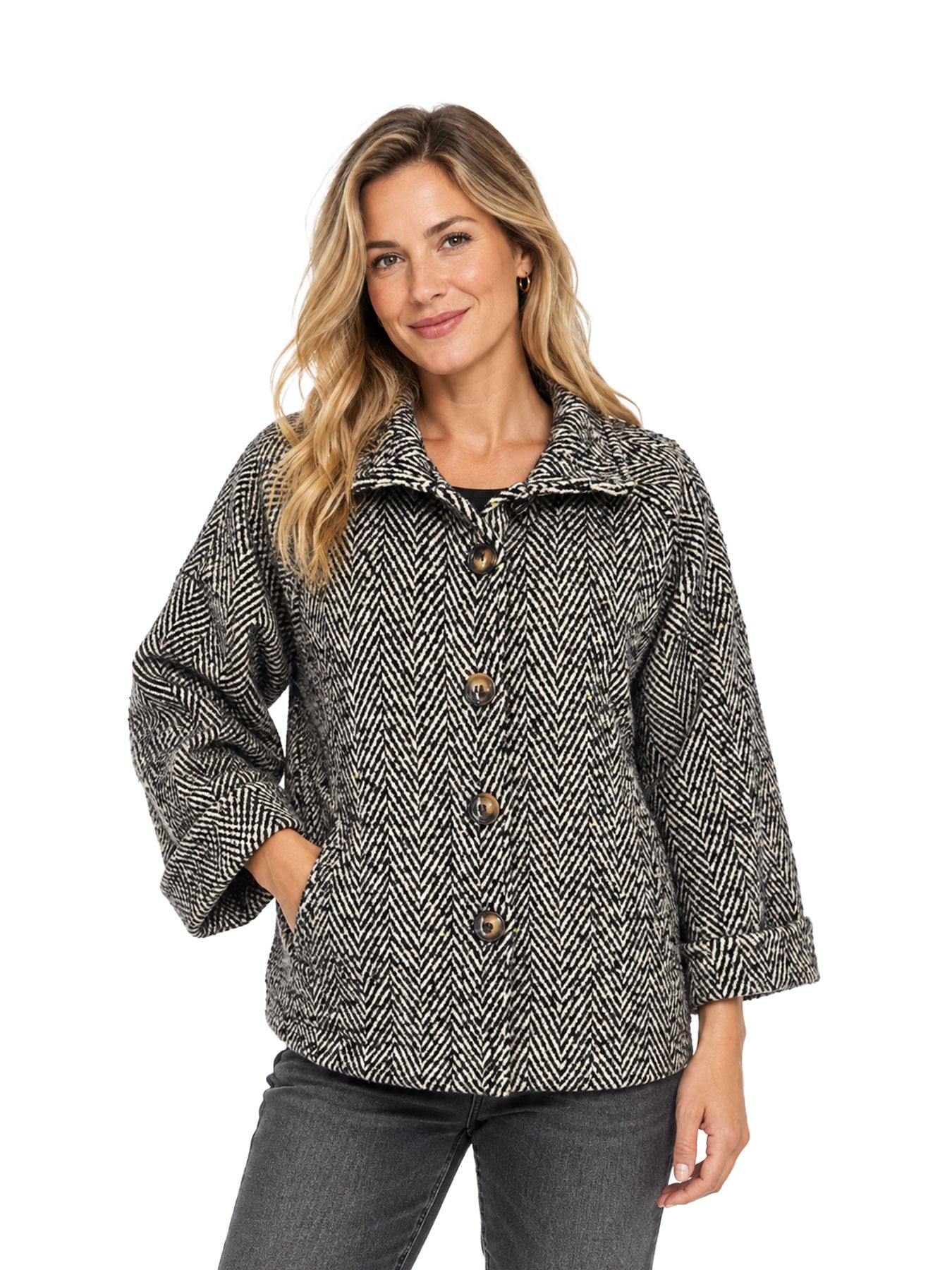 Fos Fashion 7885 Aveline visgraat Zwart 00120901-Z1