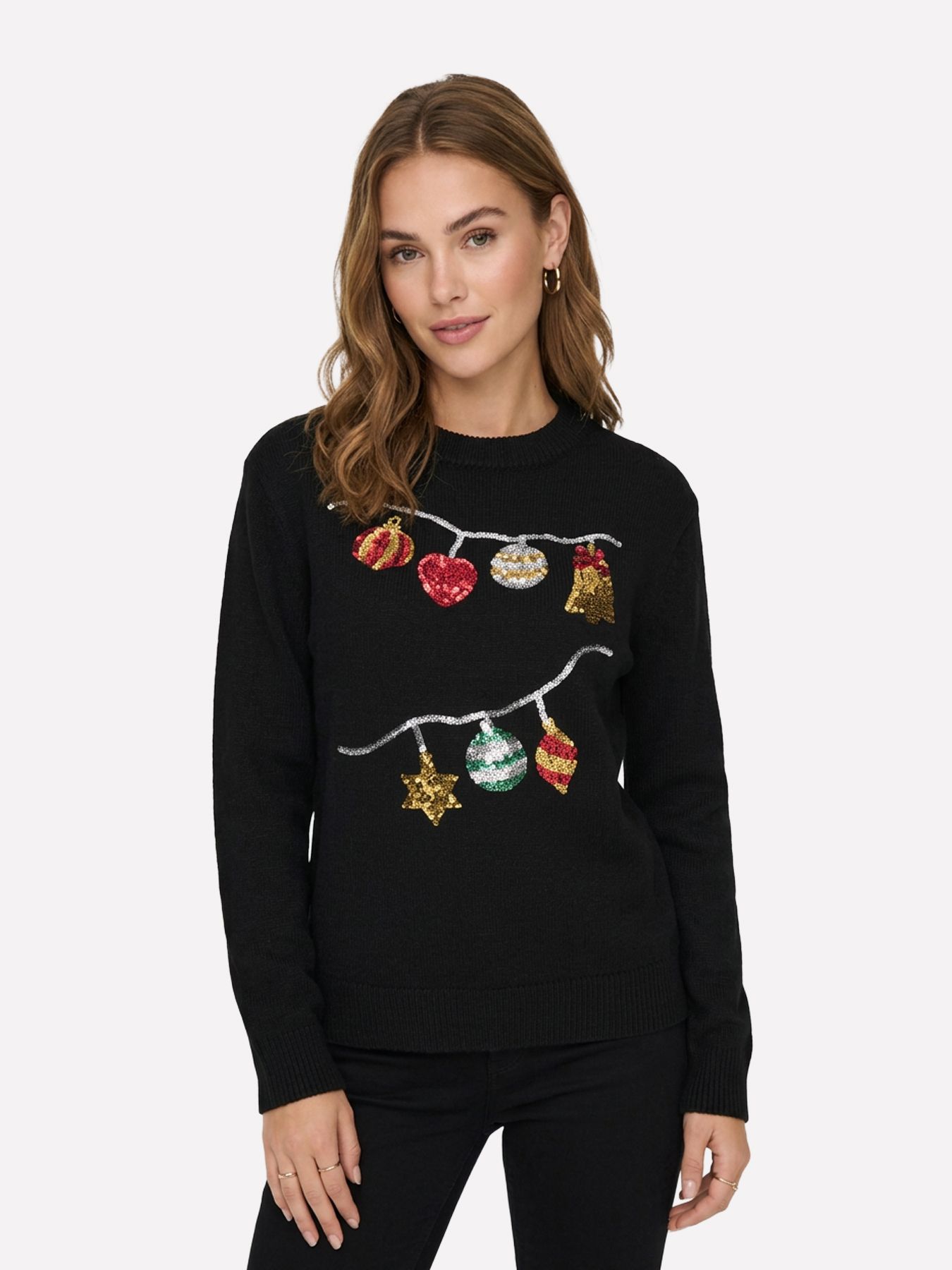 JDY JDYPRESENT L/S O-NECK X-MAS PULLOVE Black/With Clara Leo 00120910-EKA26011400000166