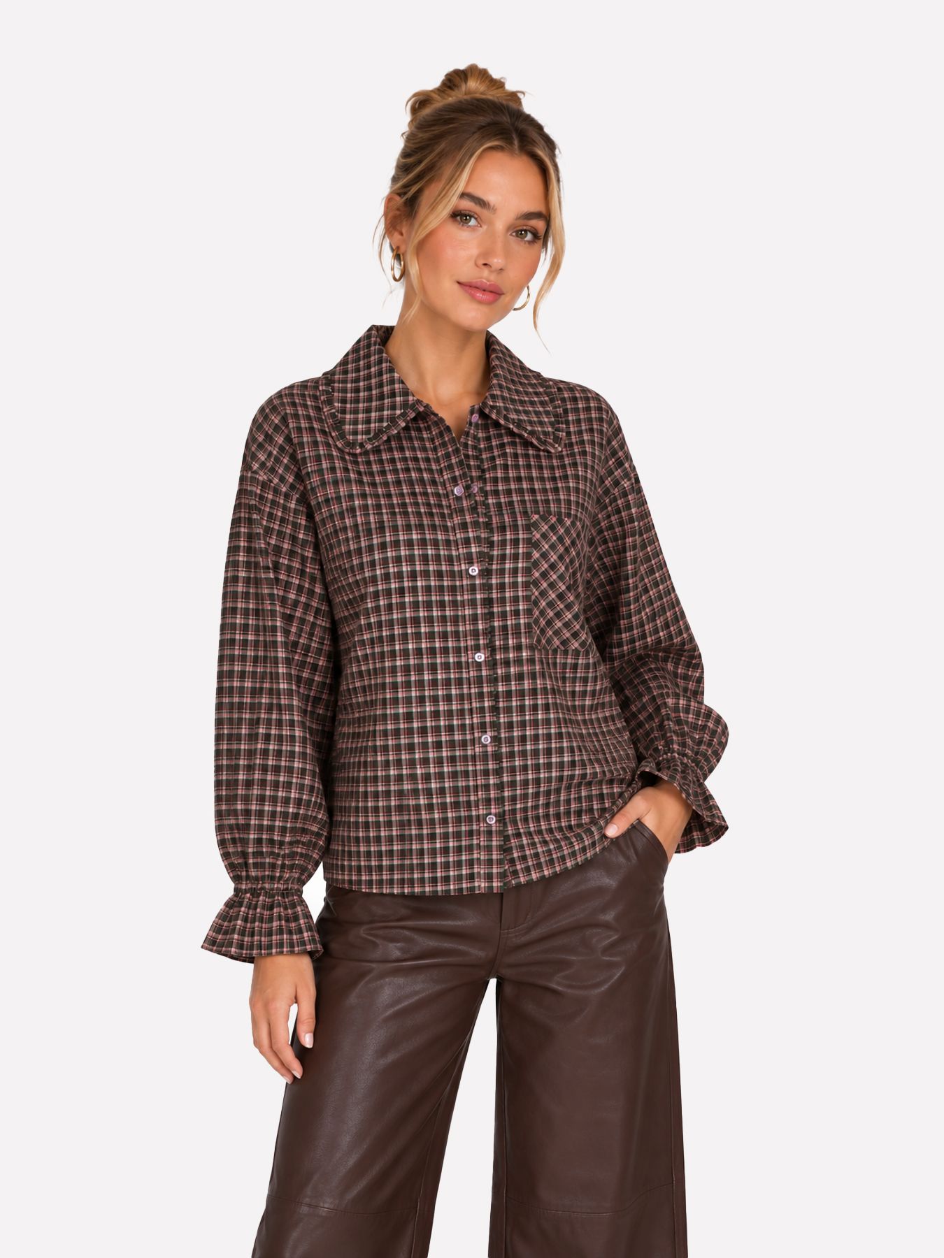 Fluresk Nura blouse 522 mocha brown 00120912-EKA26015100000025