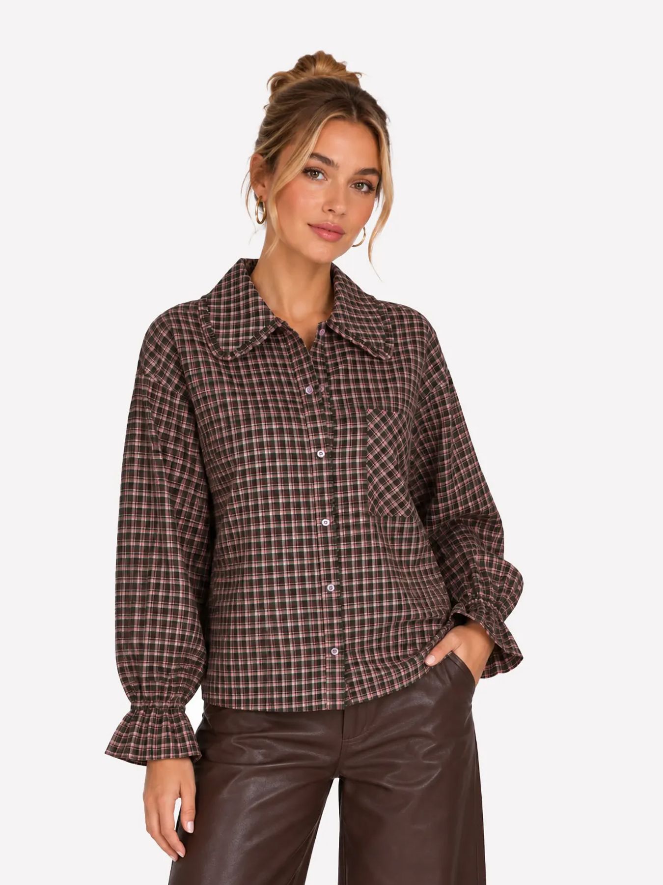 Fluresk Nura blouse 522 mocha brown 00120912-EKA26015100000025