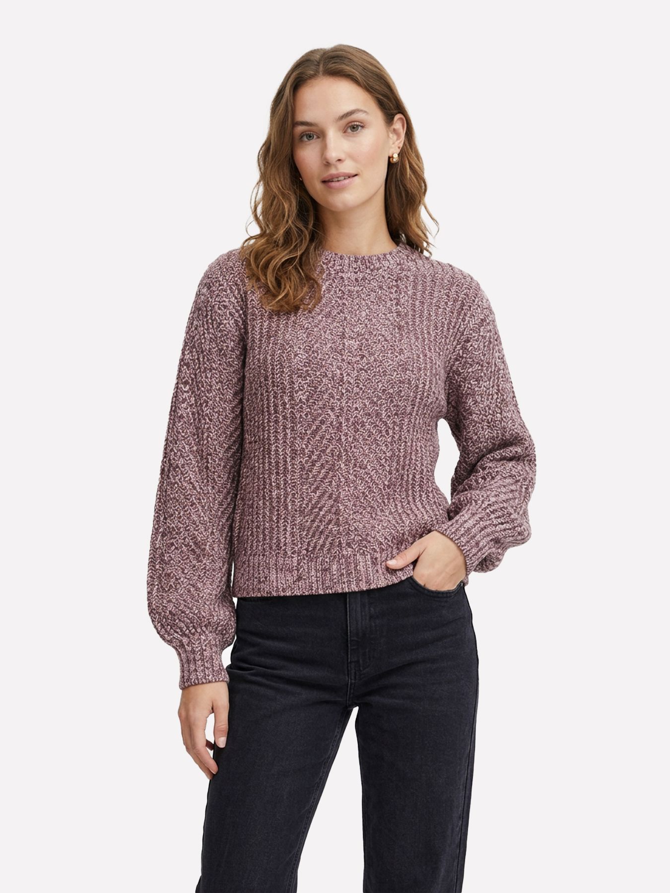 Fluresk Fenni knit sweater 522232 mocha brown/piggy pink 00120925-EKA26015100000029