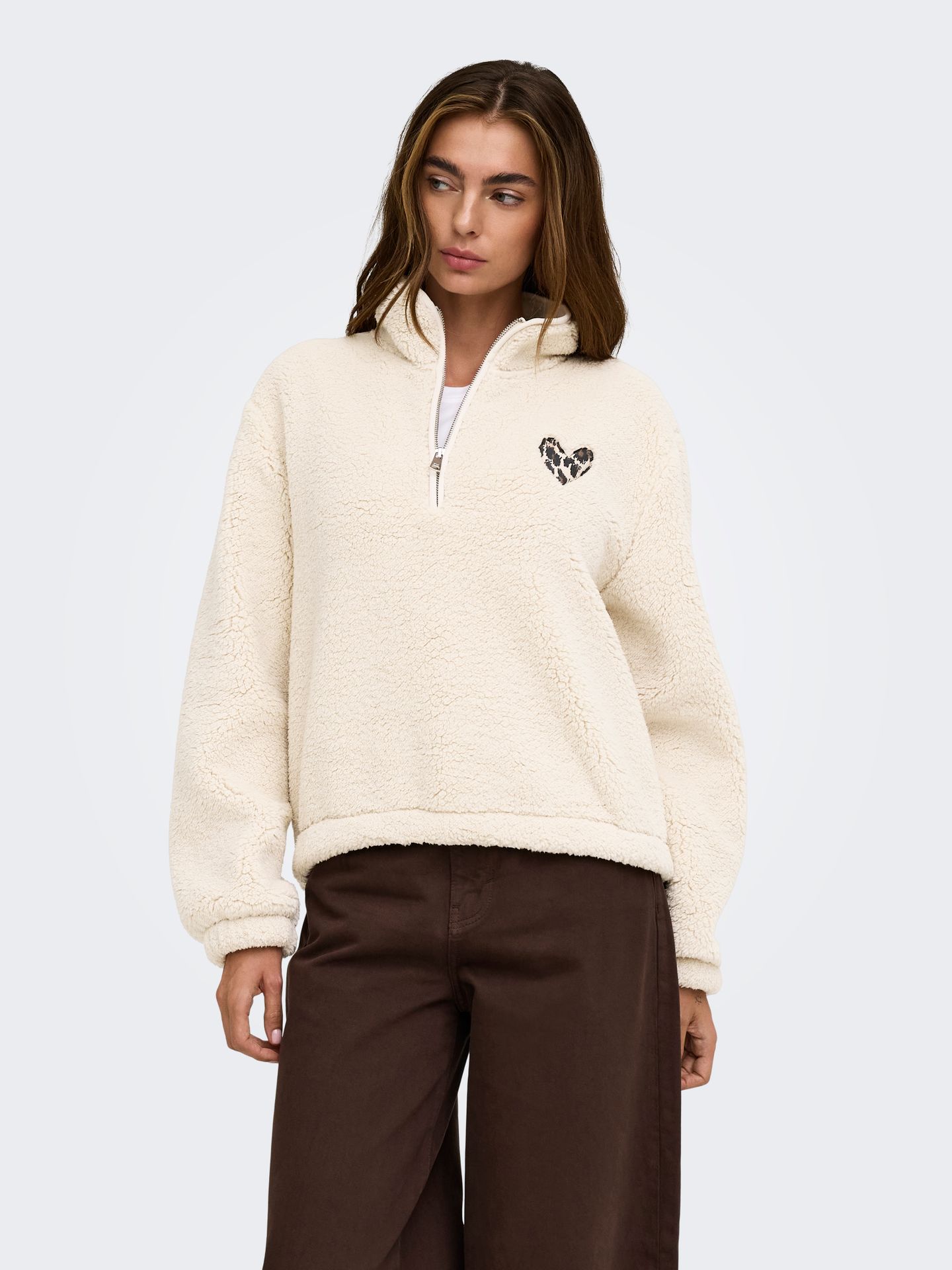 Only ONLNEW DALLAS L/S HIGHNECK ZIP CS S Pumice Stone/Coconut 00120929-EKA26011400000147