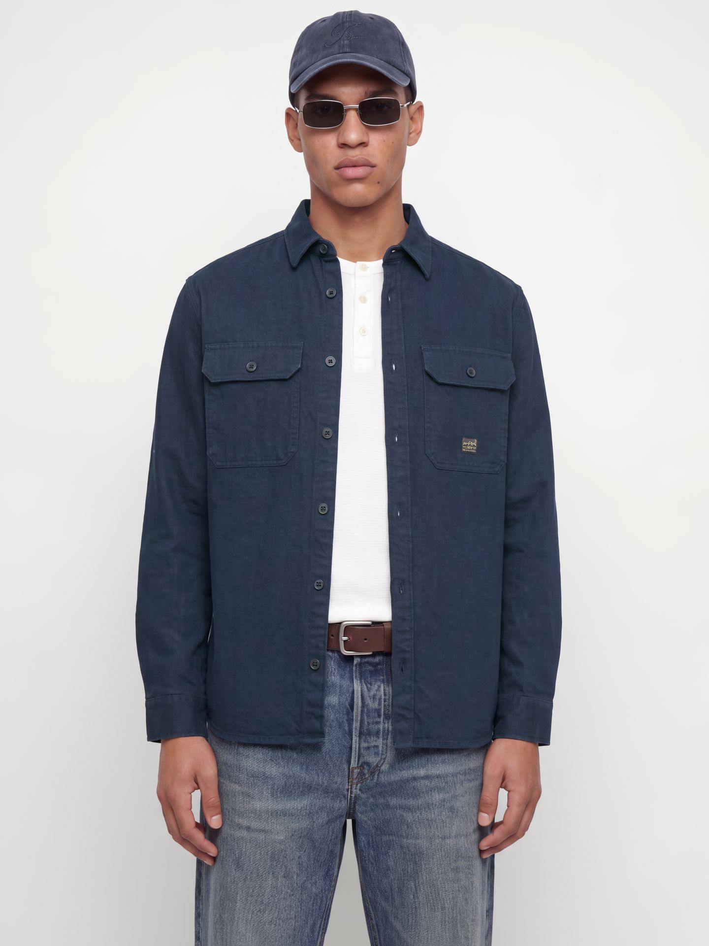 Jack & Jones JPRBLUIVY SOLID L/S OVERSHIRT SN Insignia Blue 00120930-EKA26011400003648