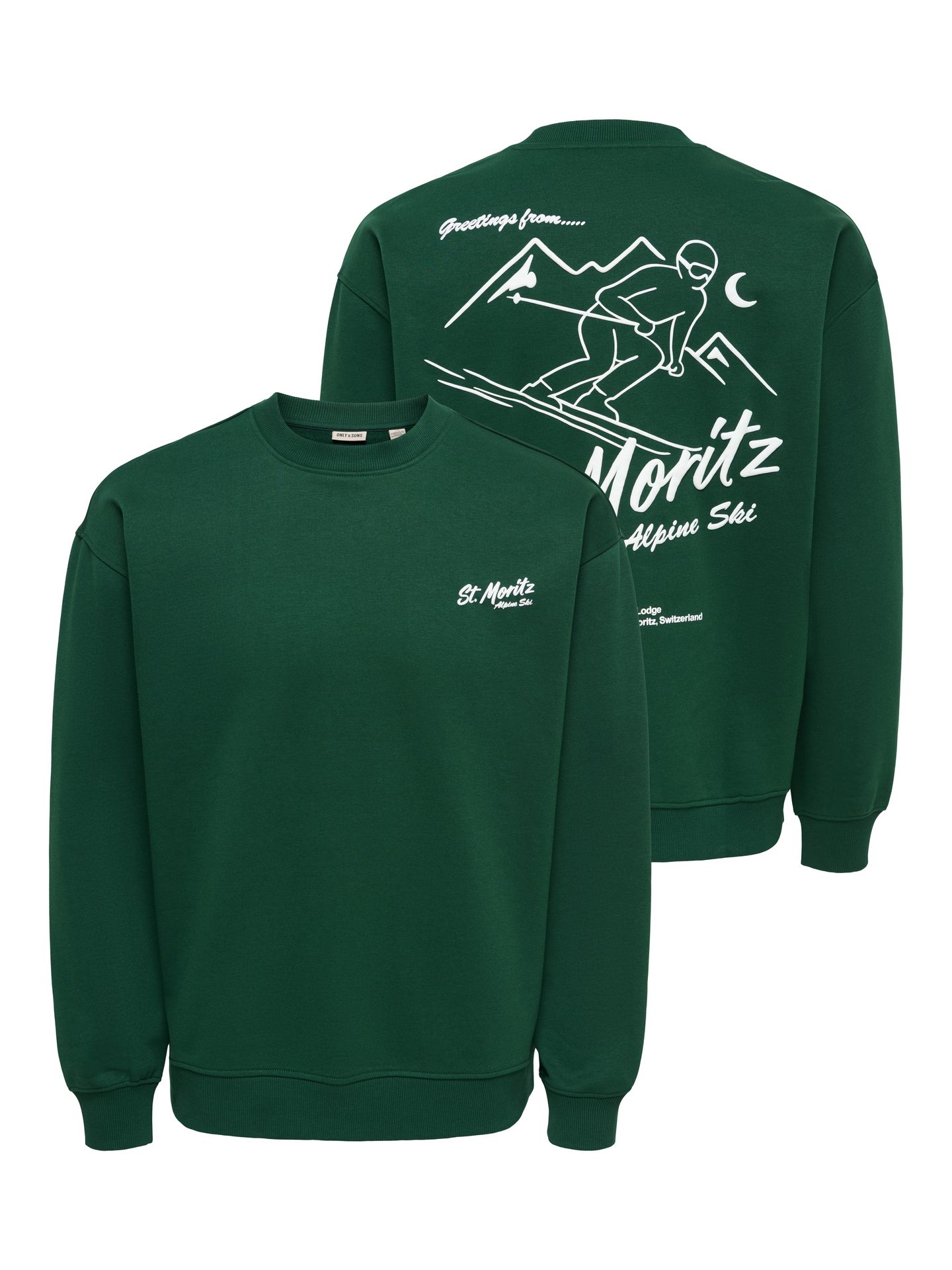 Only & Sons ONSBEJMO MORITS RLX LS CREW NECK Pine Grove/AMOR PROJECT 2900171178059