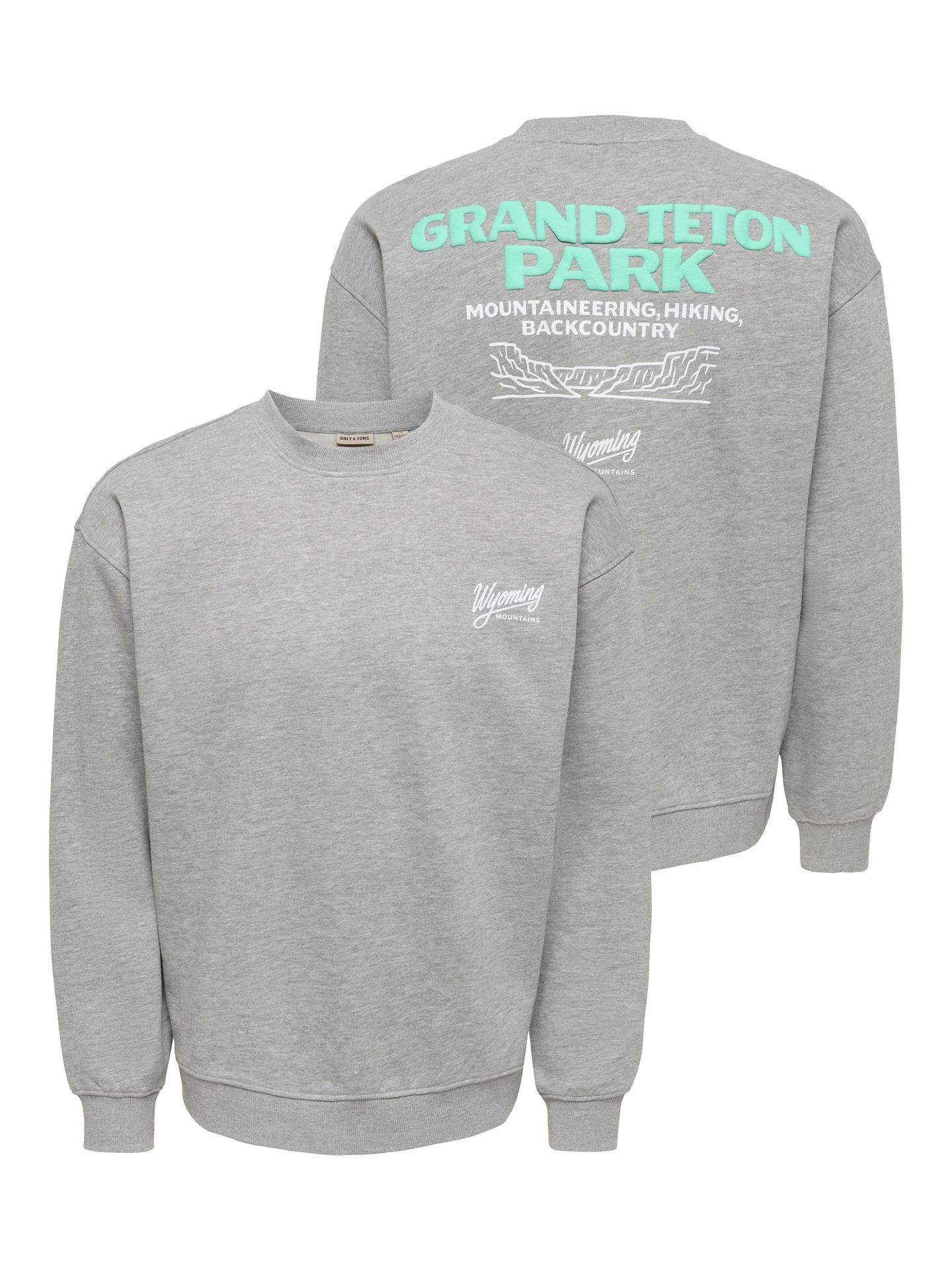 Only & Sons ONSBEJMO MORITS RLX LS CREW NECK Dark Grey Melange/Herringbone 2900171184029