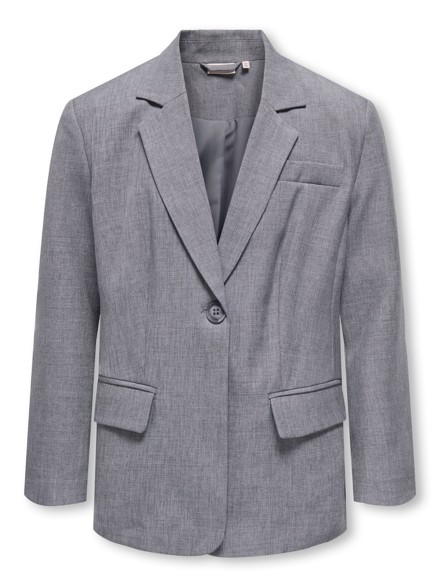 Only KOGLINDA LS BOYFR TEXT MEL BLAZER T Medium Grey Melange/CHECKS 00120933-EKA26011400000761