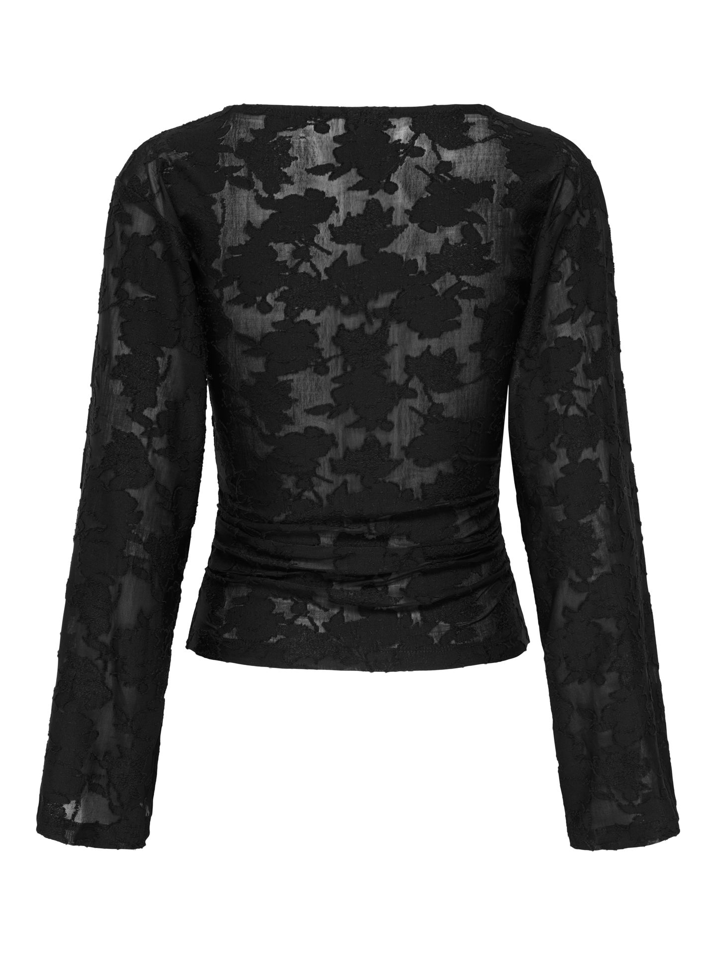 Only ONLNADIA L/S RUCHING TOP JRS Black 2900171183022