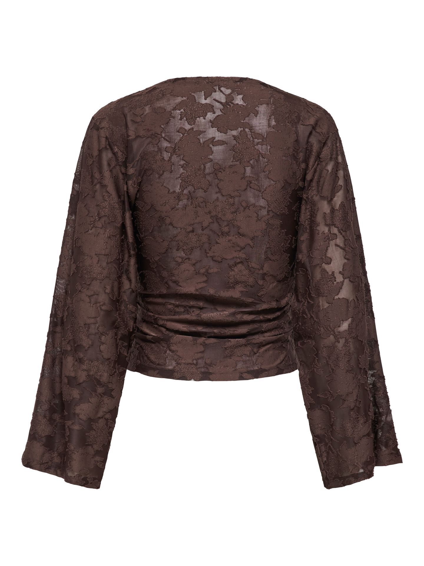 Only ONLNADIA L/S RUCHING TOP JRS Coffee Bean 2900171182032