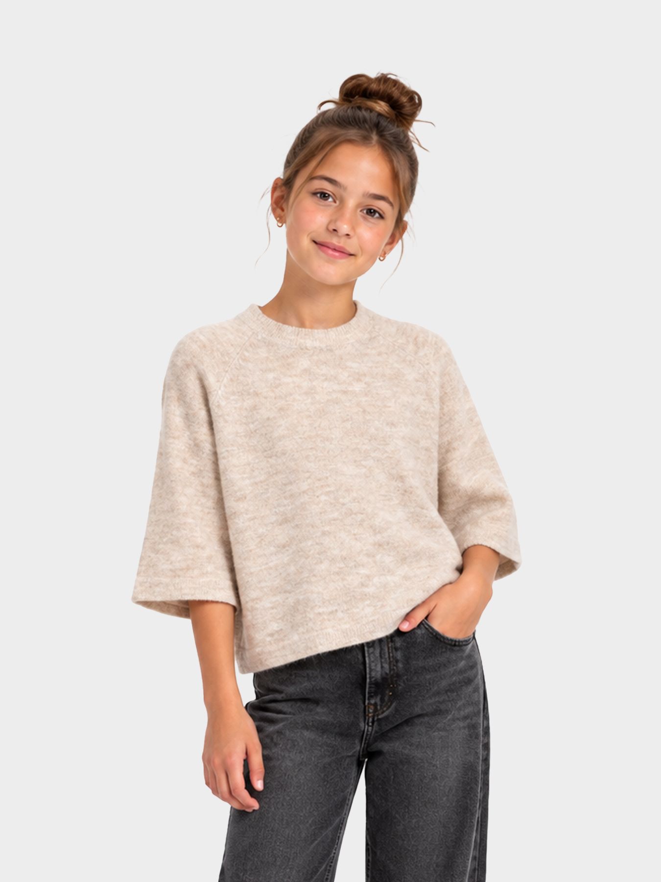 Only KOGSIMONI 3/4 PULLOVER KNT Pumice Stone/Coconut 00120936-EKA26011400000147