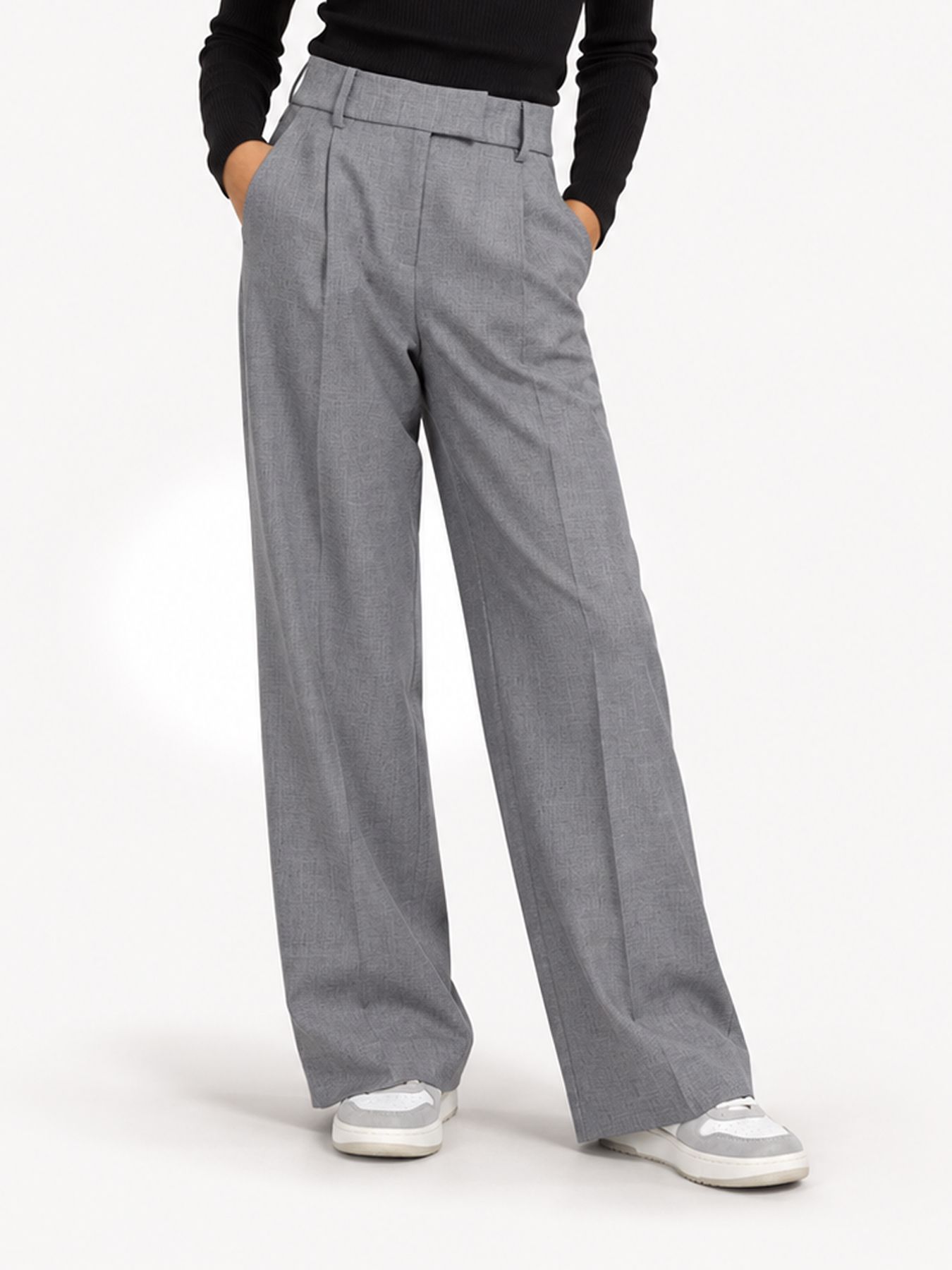 Only KOGLINDA HW STR MEL PANTS TLR Medium Grey Melange 00120937-EKA26011400000762