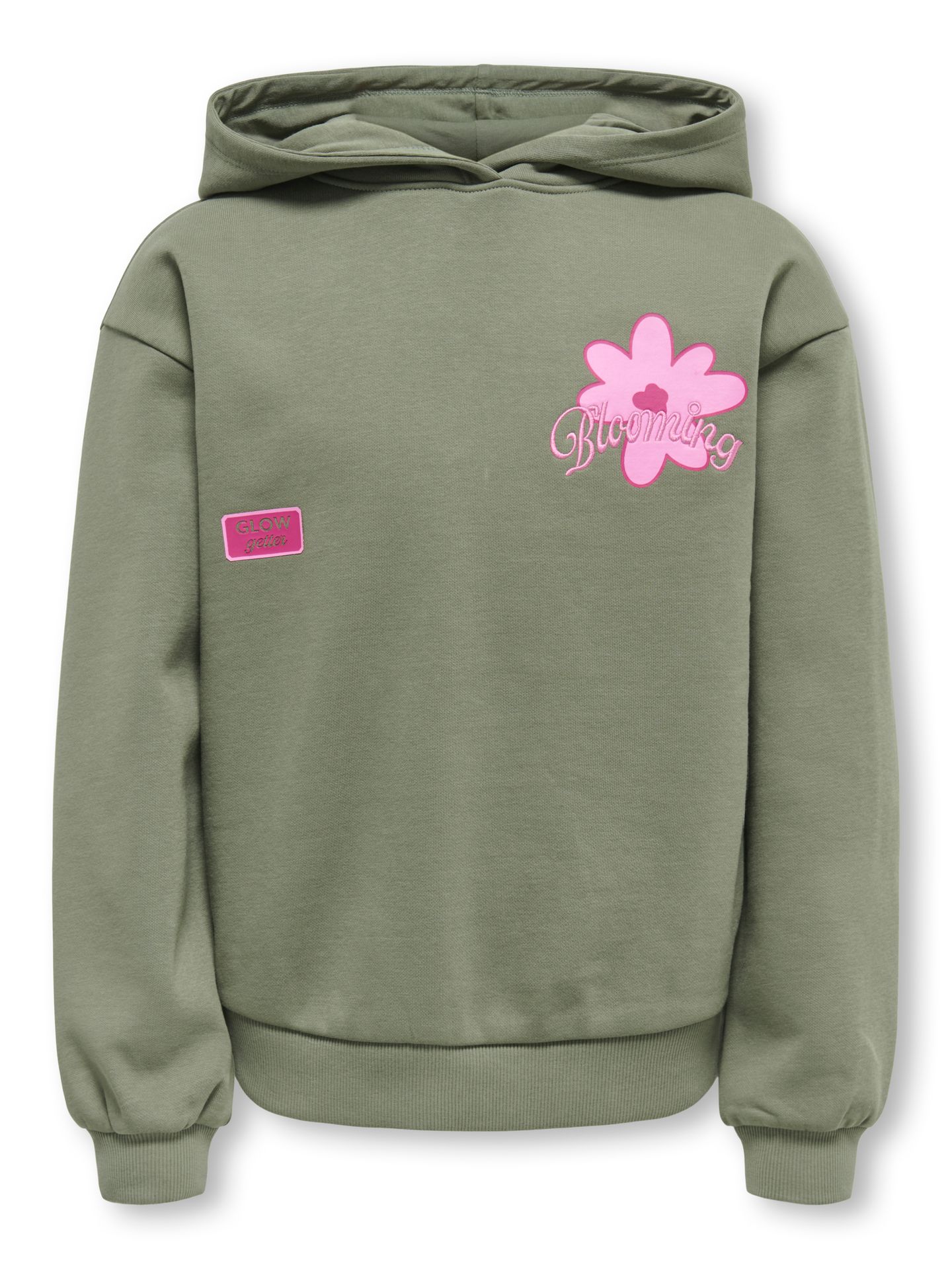 Only KOGHOLLA L/S HOOD PRINTED SWT GRL Smokey Olive/Bloom 2900171190013