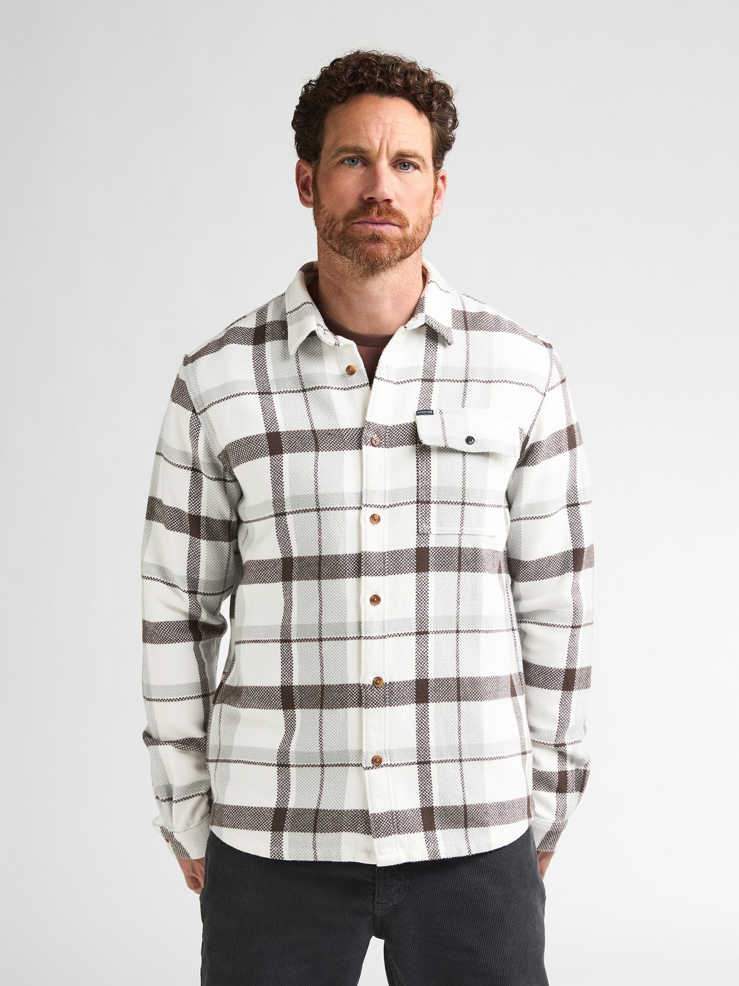 Petrol Industries Men Shirt Long Sleeve Check 0112 seashell 00120953-EKA26002700000150