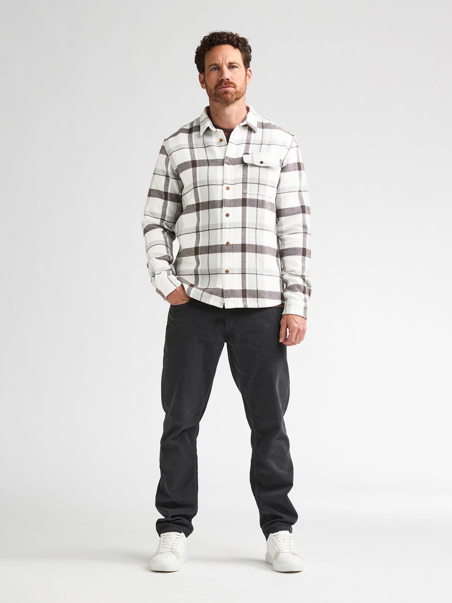 Petrol Industries Men Shirt Long Sleeve Check 0112 seashell 2900171215099