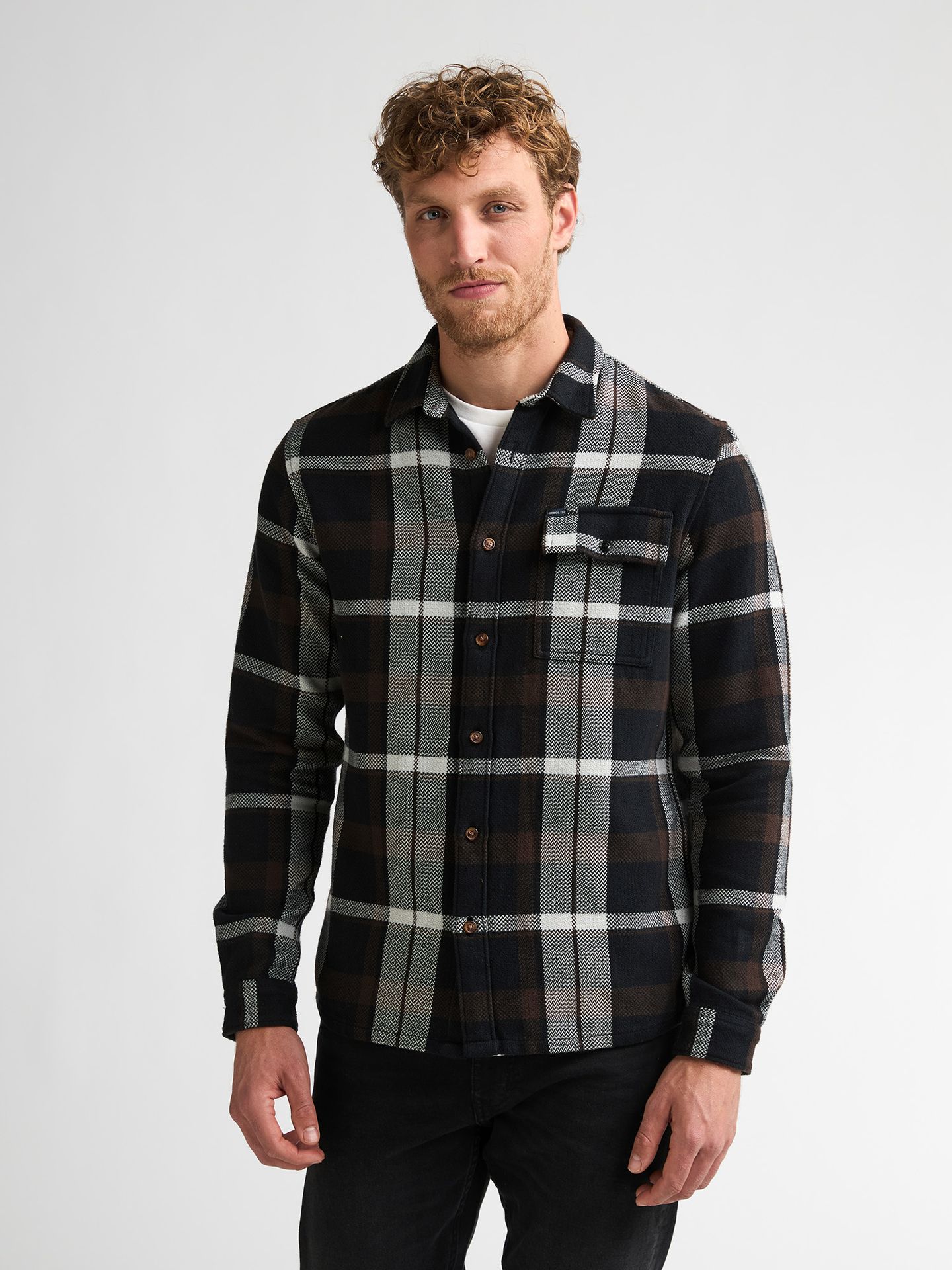 Petrol Industries Men Shirt Long Sleeve Check 9111 deep black 00120953-EKA26002700000166