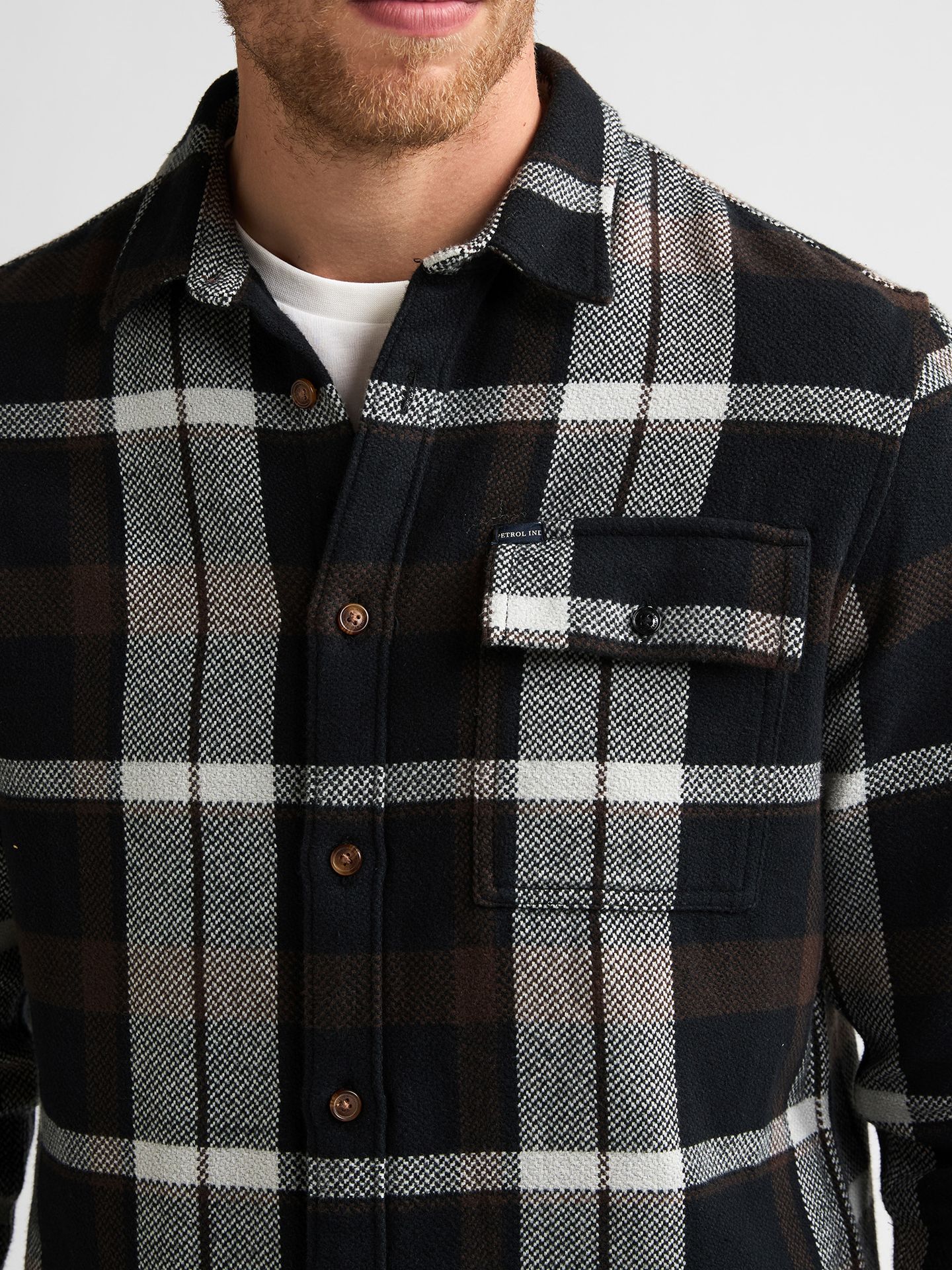 Petrol Industries Men Shirt Long Sleeve Check 9111 deep black 2900171214047
