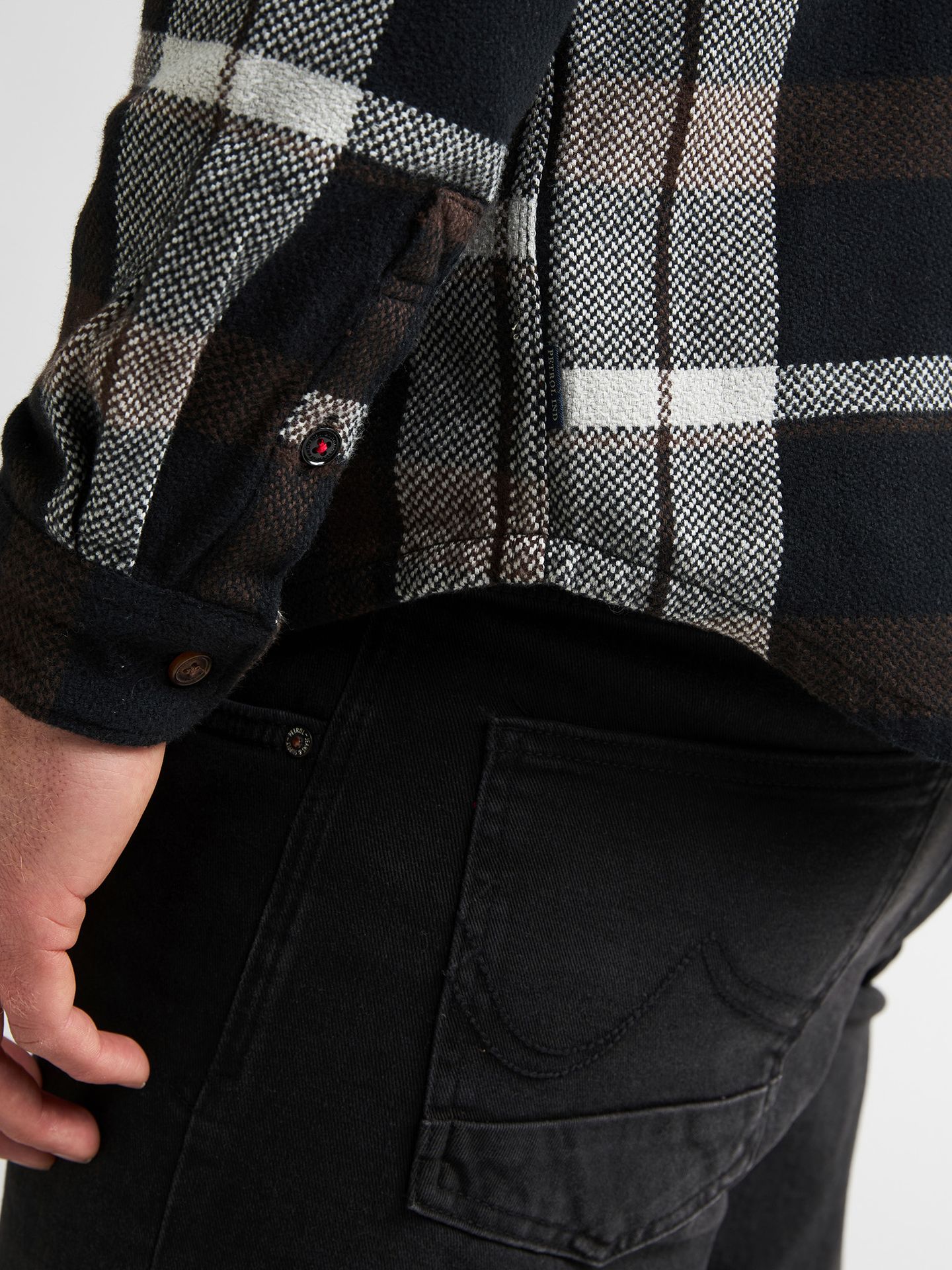Petrol Industries Men Shirt Long Sleeve Check 9111 deep black 2900171214047