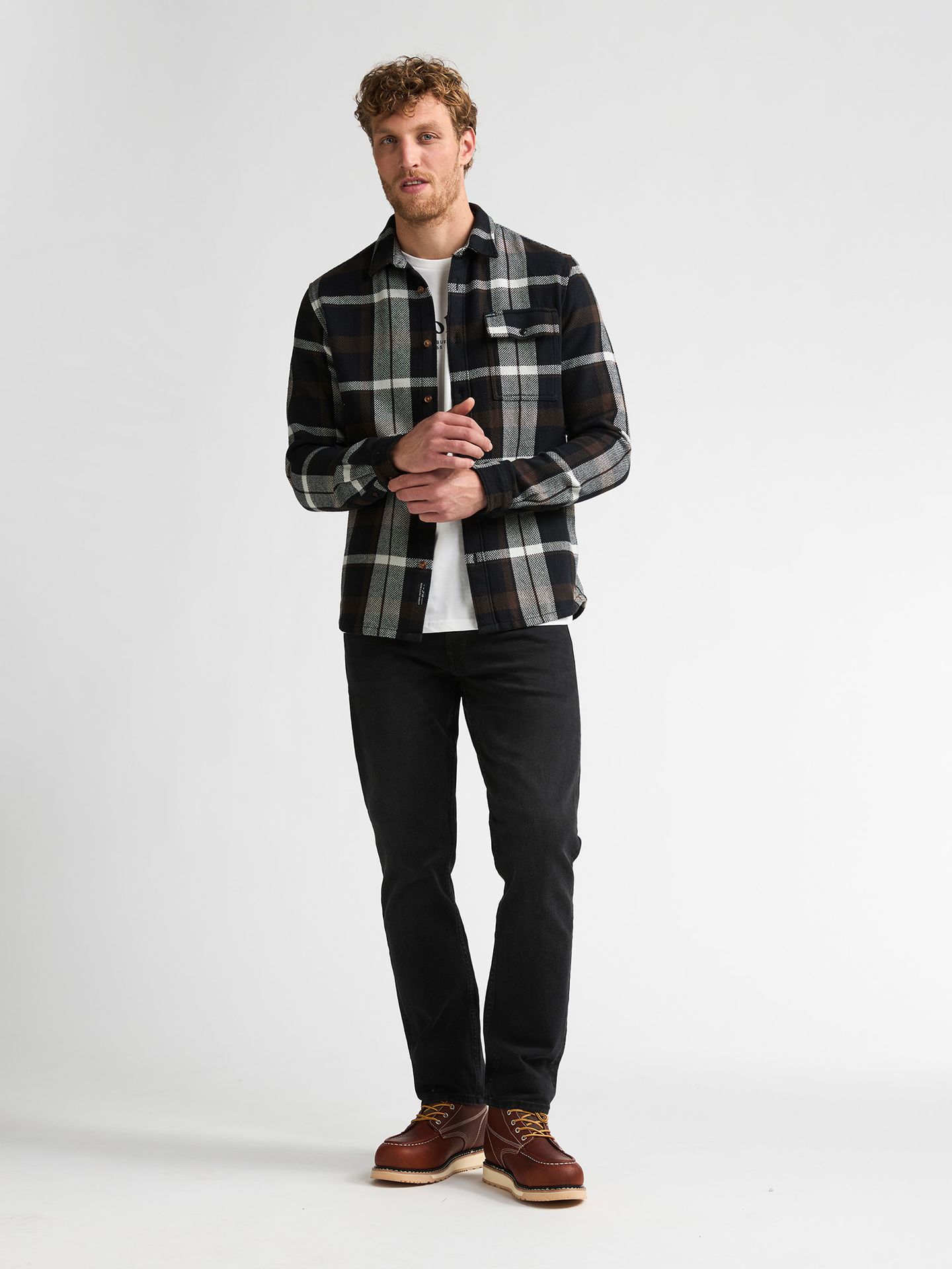 Petrol Industries Men Shirt Long Sleeve Check 9111 deep black 2900171214047