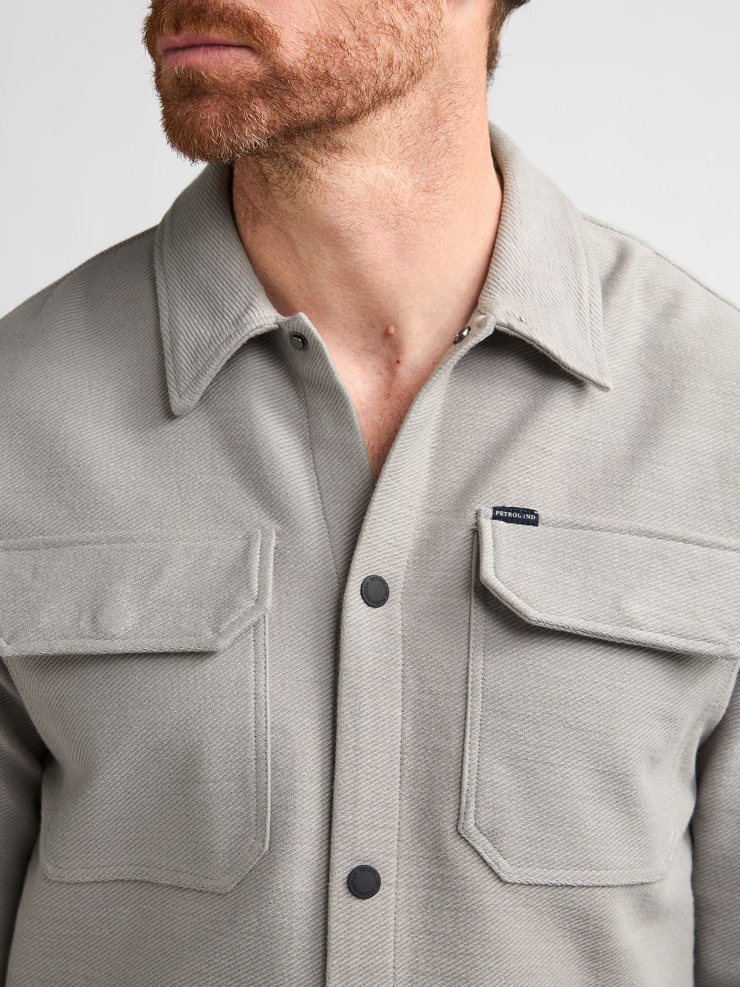 Petrol Industries Men Shirt Long Sleeve Uni 9115 Ice Grey 2900171217079