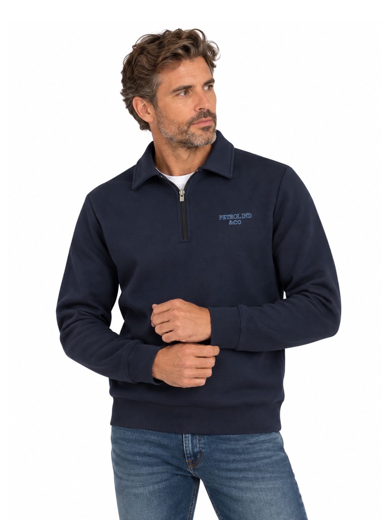 Petrol Industries Men Sweater Collar Zip 5092 royal navy 00120960-EKA26002700000164