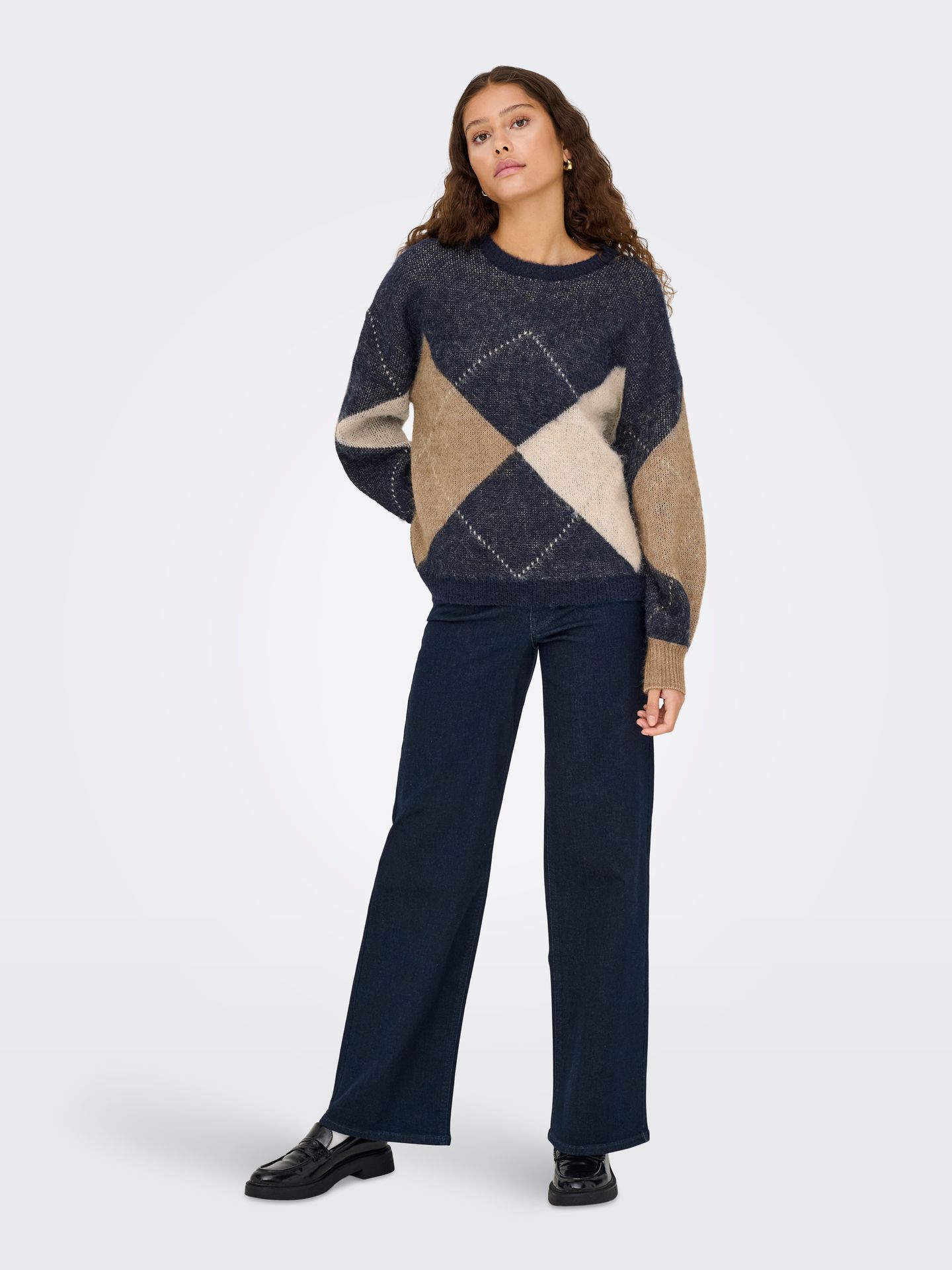 Only ONLNOEME LIFE LS JQ O-NECK NOOS KNT Night Sky/MALENE GRAPHIC 2900171234038