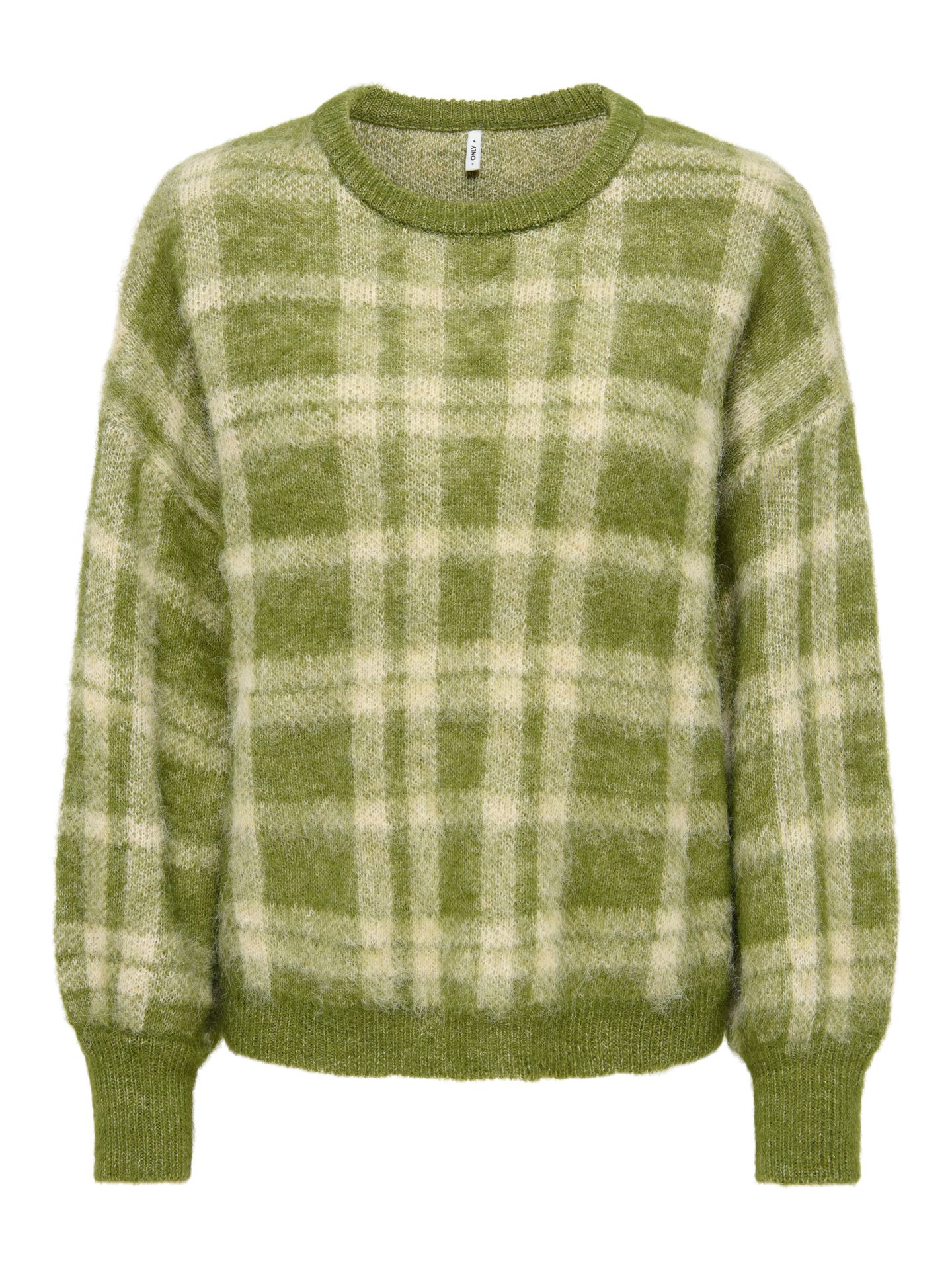 Only ONLNOEME LIFE LS JQ O-NECK NOOS KNT Sphagnum/Mel/Off White/Checks 00120965-EKA26011400003801