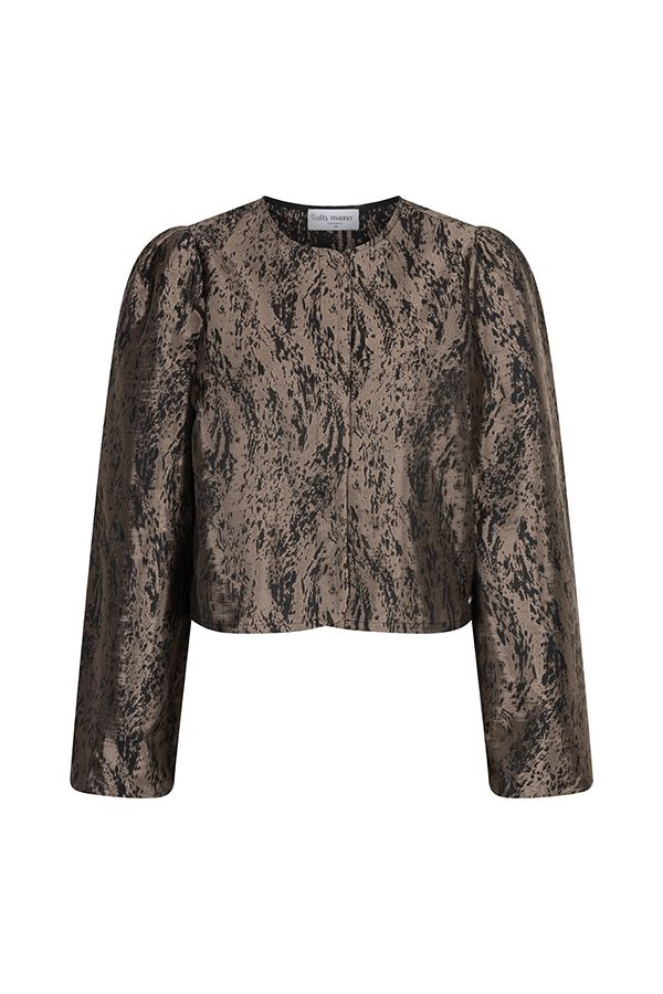 Lofty Manner Blouse Hedda - Jacquard 192 taupe 00121154-EKA26013300000102