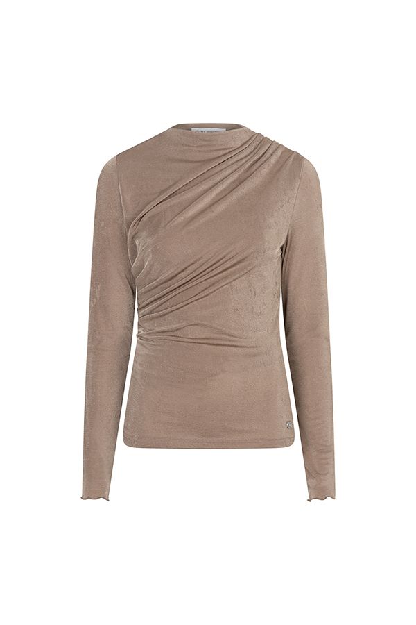 Lofty Manner Top Jimmi - Draped Uni 192 taupe 00121162-EKA26013300000102