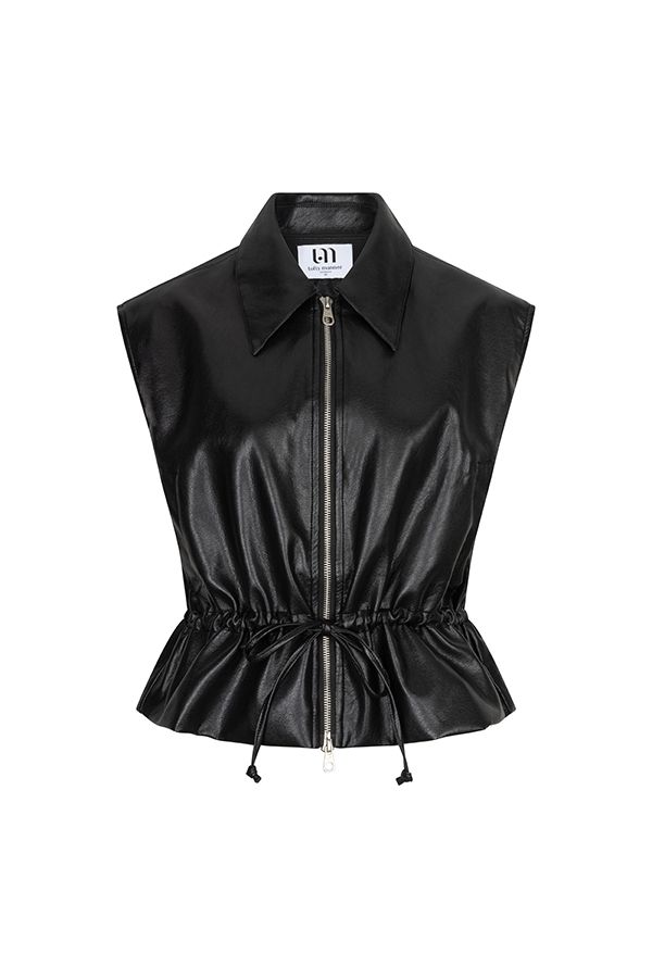 Lofty Manner Gilet Kame - Vegan Leather 600 black 00121163-EKA26013300000017