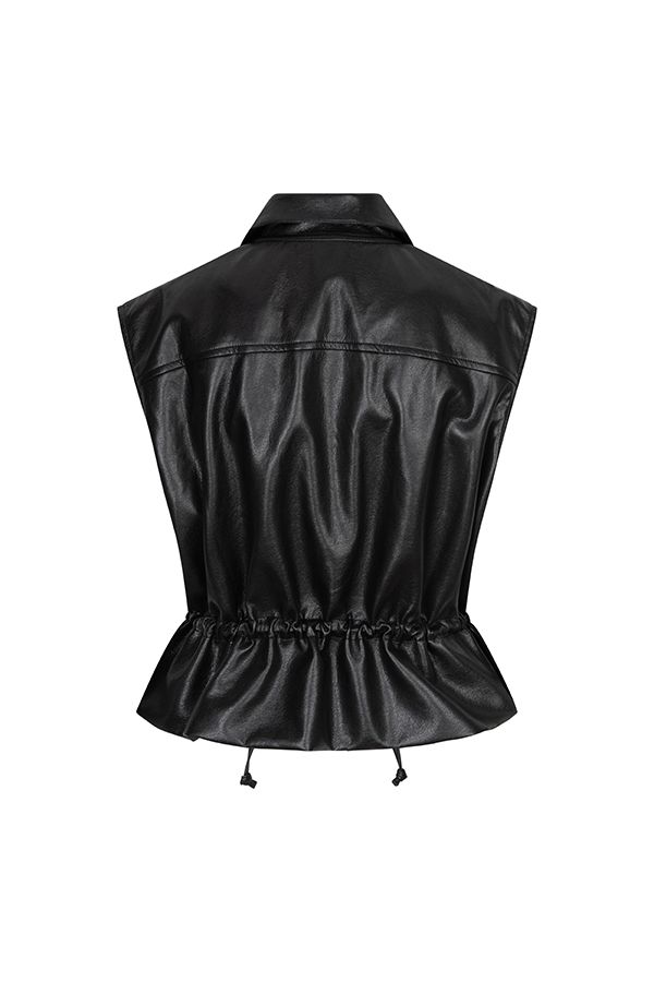 Lofty Manner Gilet Kame - Vegan Leather 600 black 2900171565064