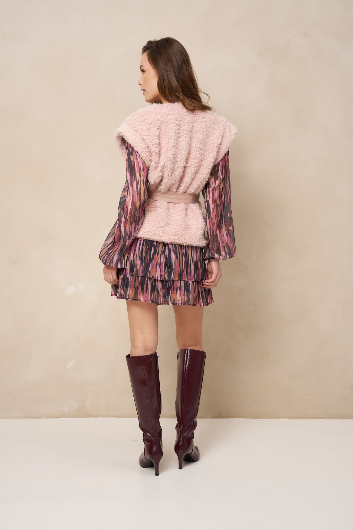 Lofty Manner Gilet Jea - Teddy Belted 299 light pink 2900171569048