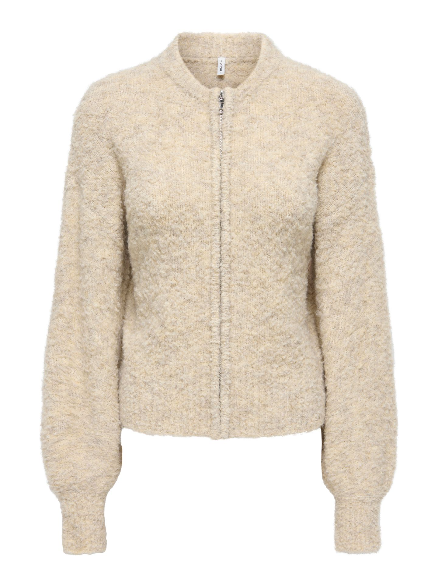 Only ONLBOUBLE LS O-NECK ZIP CARDIGAN KN Peyote/Mel/Silver Zip 00121175-EKA26011400003802