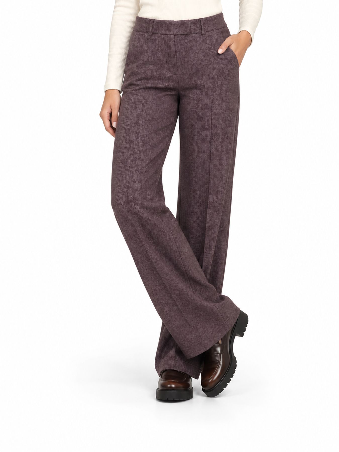 &Co Woman GENIVA HERRINGBONE 66085 lp-deep plum multi 00121190-EKA26007600000258