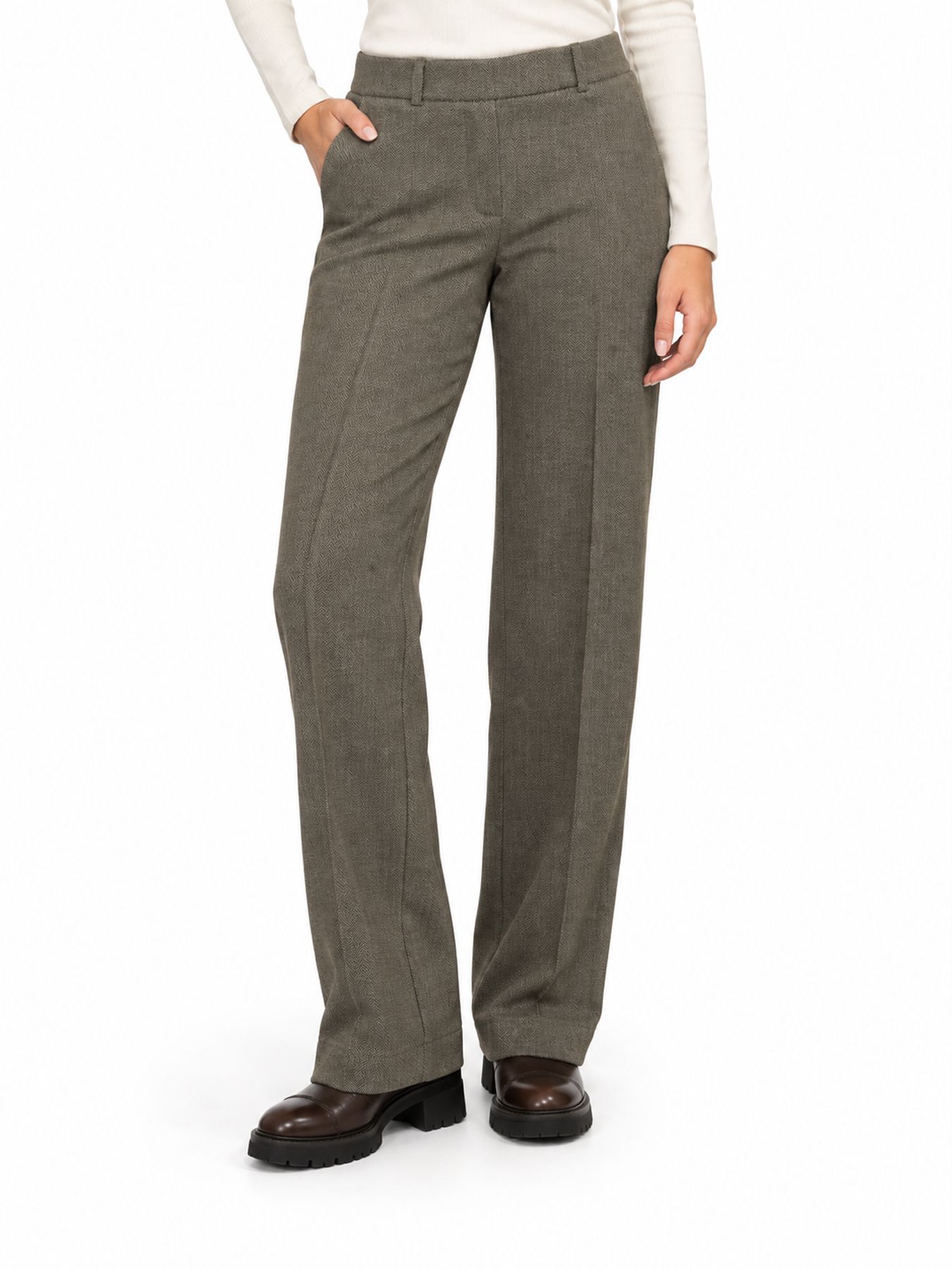 &Co Woman GENIVA HERRINGBONE 66095 kn-dark khaki multi 00121190-EKA26007600000259