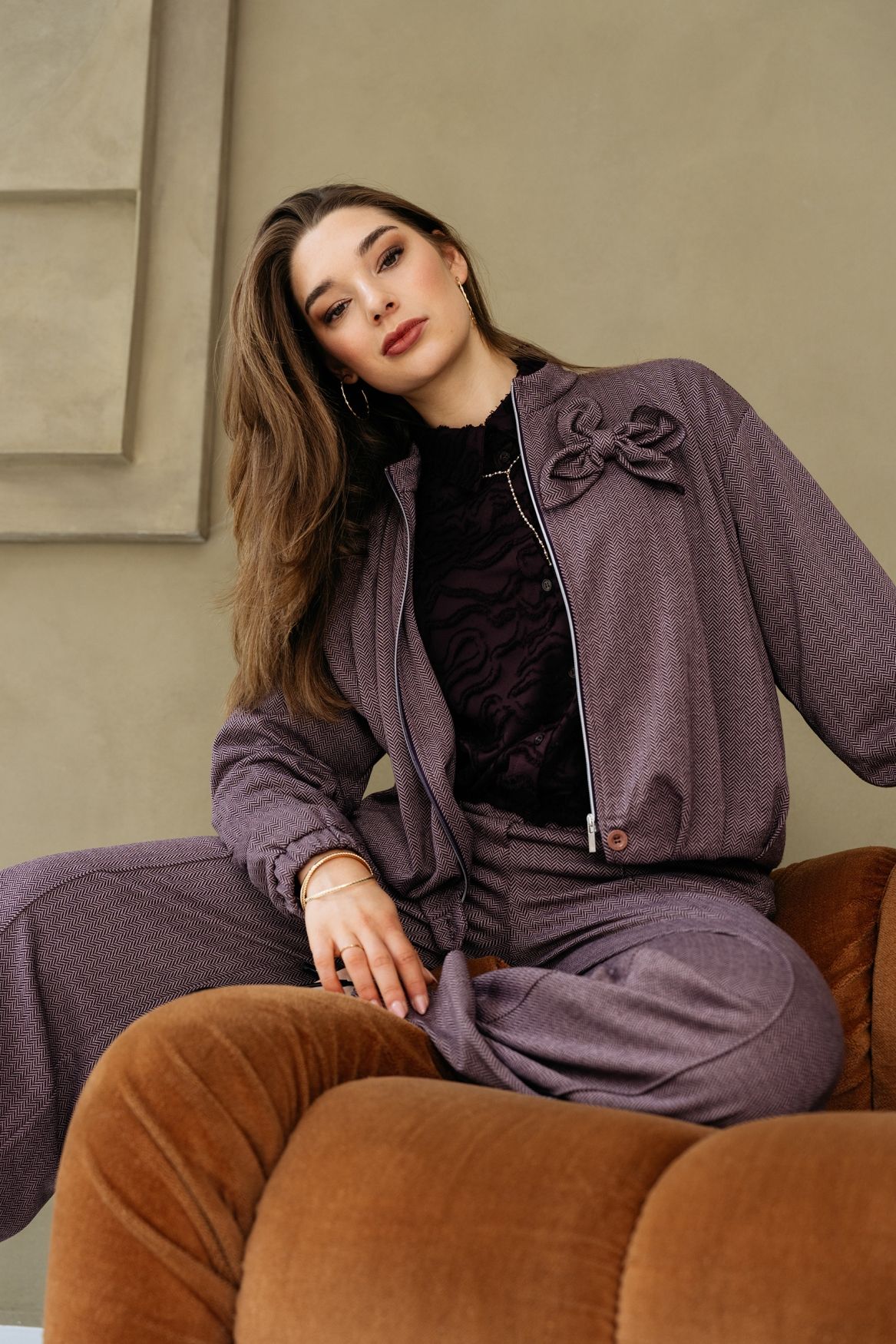 &Co Woman CORA HERRINGBONE 66085 lp-deep plum multi 2900171607061
