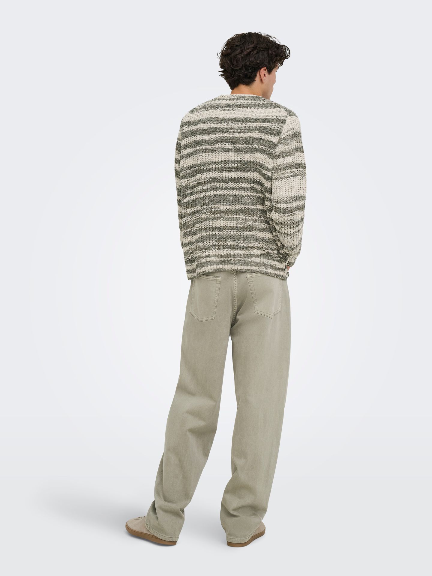 Only & Sons ONSHANK RLX CREW NECK KNIT Beluga/SILVER LINNING 2900171646015