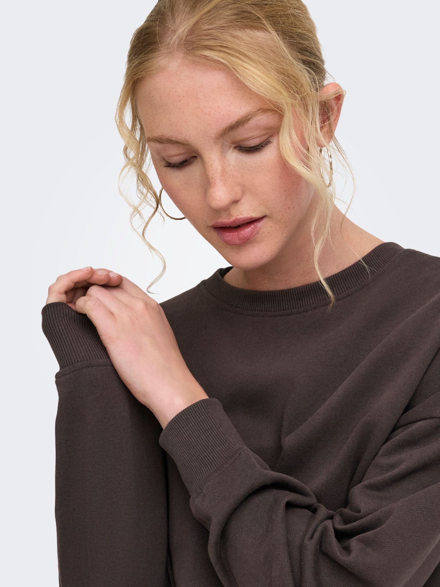 Only ONLCATRIN L/S O-NECK TEDDY UB CS SW Chocolate Torte/CLOUD DANCER 2900171656021