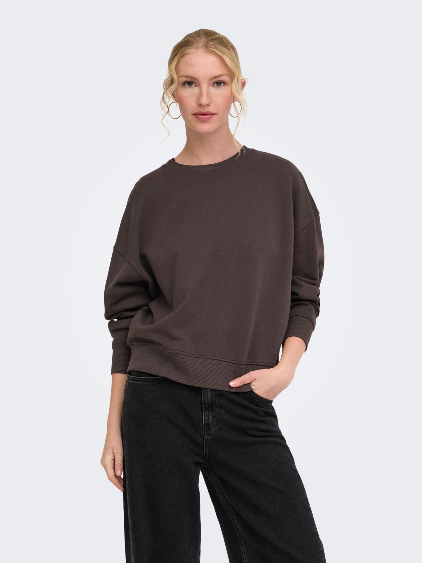 Only ONLCATRIN L/S O-NECK TEDDY UB CS SW Chocolate Torte/CLOUD DANCER 2900171656021
