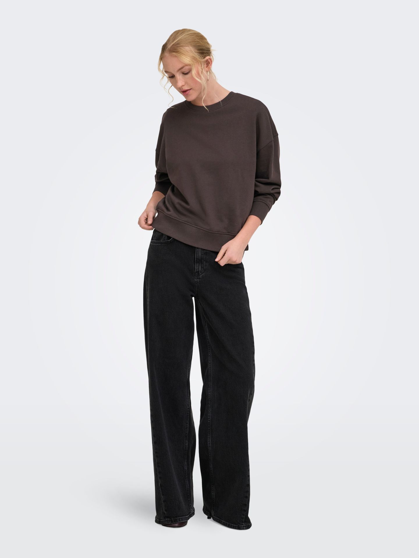 Only ONLCATRIN L/S O-NECK TEDDY UB CS SW Chocolate Torte/CLOUD DANCER 2900171656021