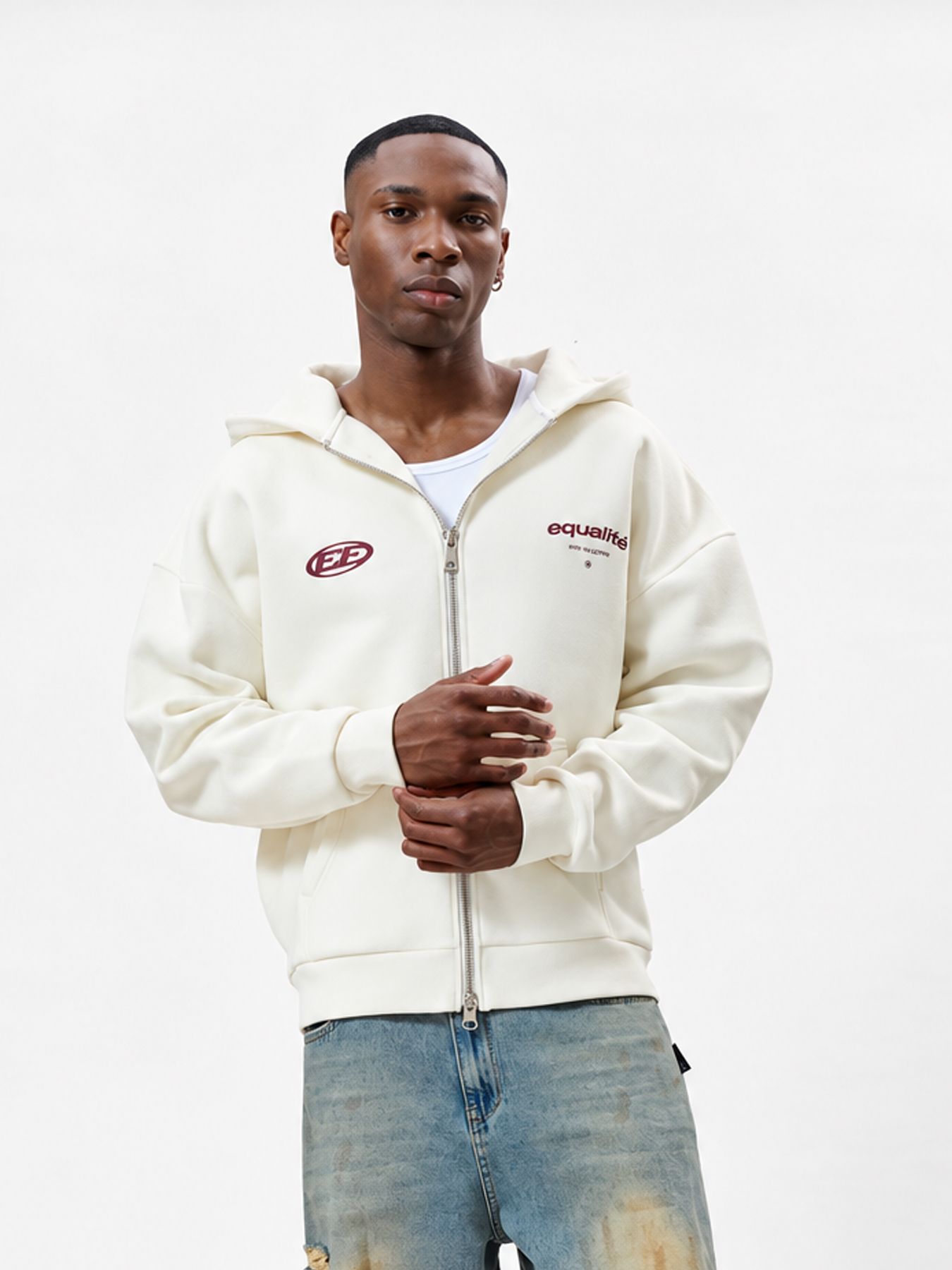  Stay equal oversized full zip hoodie off white 00121231-W2