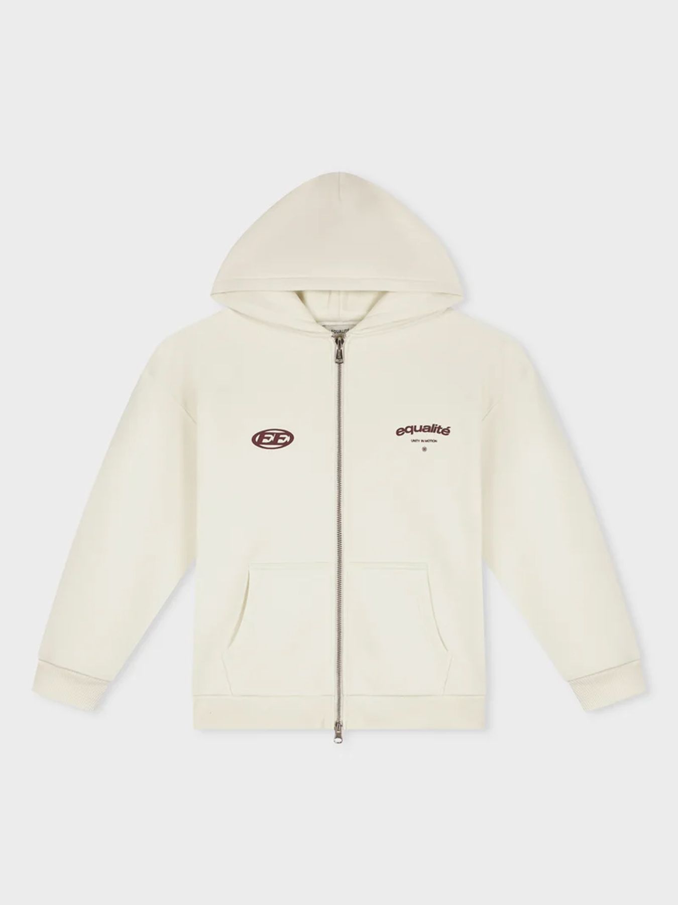 Equalité Stay equal oversized full zip hoodie off white 2900171670041