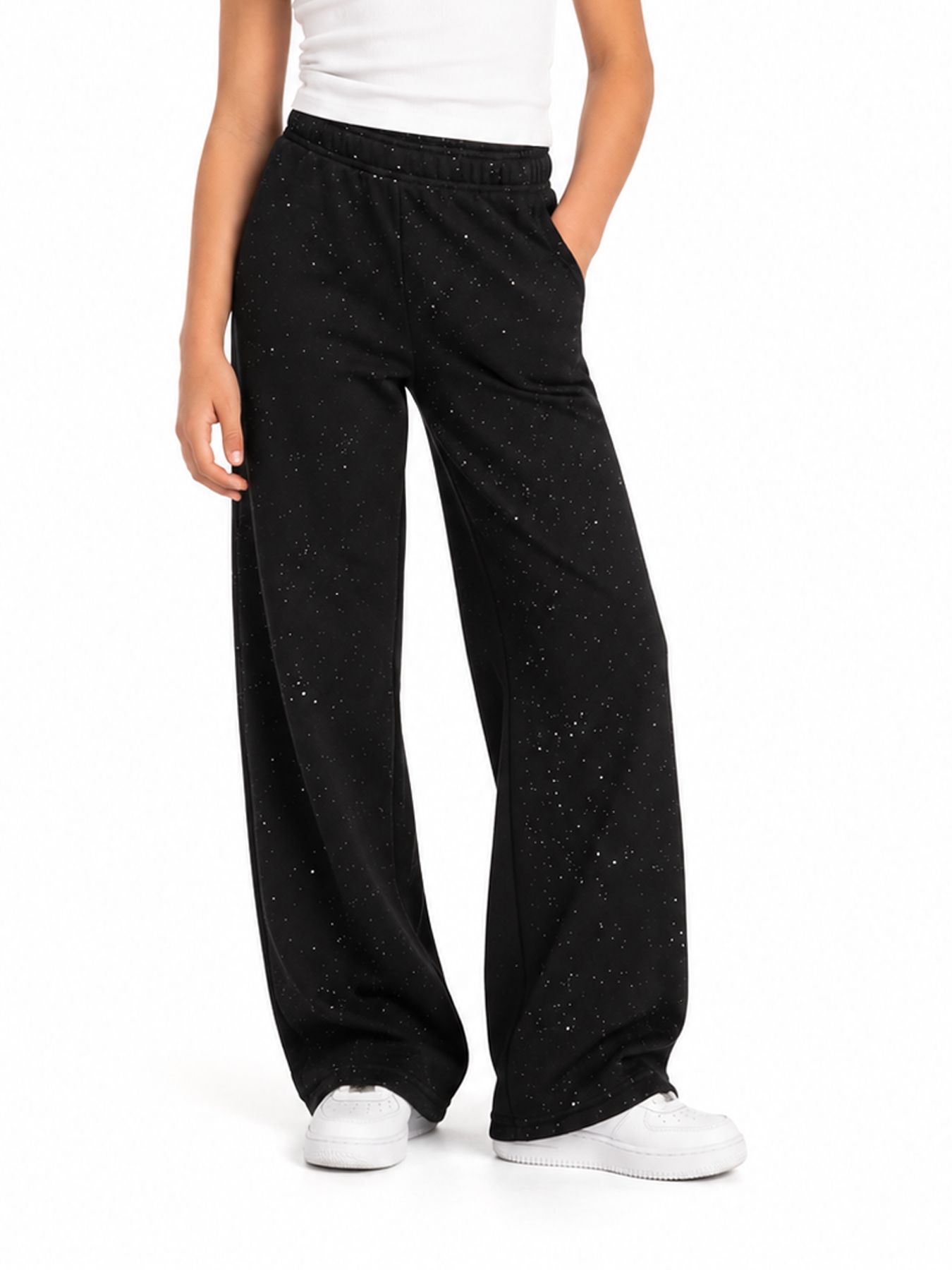 Kids Only KOGOLIVIA GLITTER PANTS SWT Black/LEO AOP 00121238-EKA26011400000044