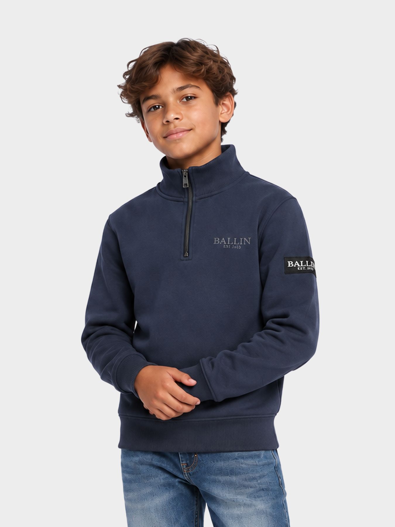 Ballin Jongens 5064 Kids half zip Navy 00121241-599