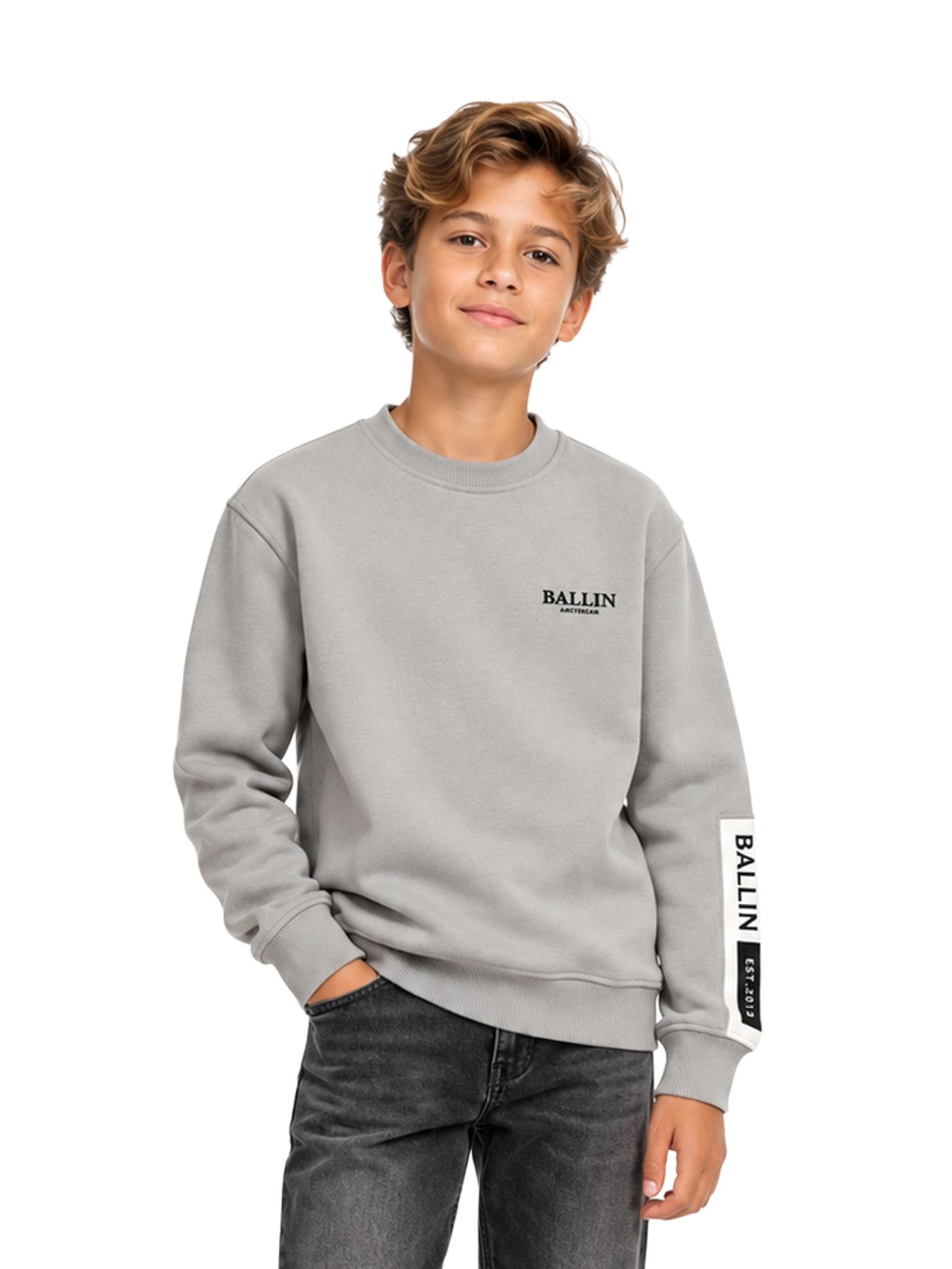 Ballin Jongens 5098 Kids crewneck Grey 00121242-GREY