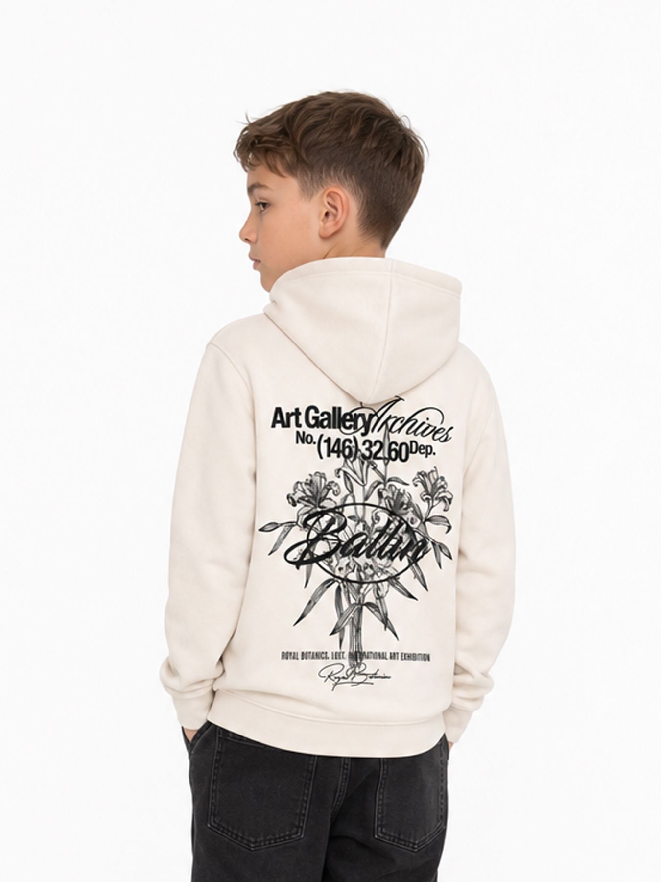 Ballin Jongens 5059 kids Hoodie Stone 00121247-STONE
